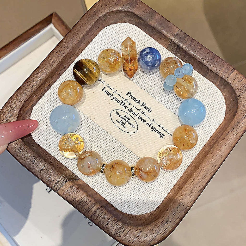 Huangta Jing Natural Crystal Bracelet Chinese Style New Hand Jewelry Hot-selling Natural Crystal Hand Jewelry String