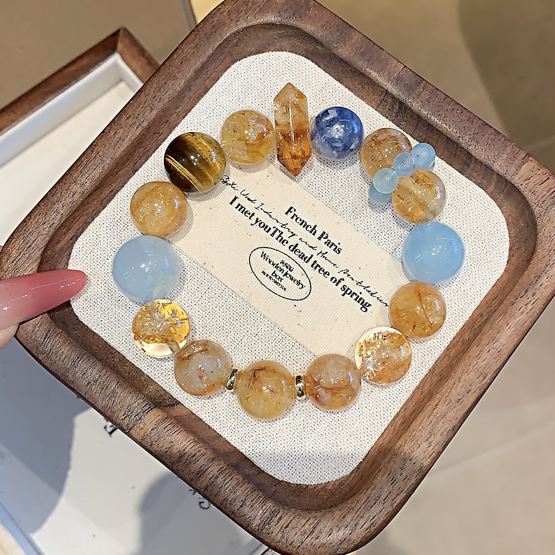 Huangta Jing Natural Crystal Bracelet Chinese Style New Hand Jewelry Hot-selling Natural Crystal Hand Jewelry String