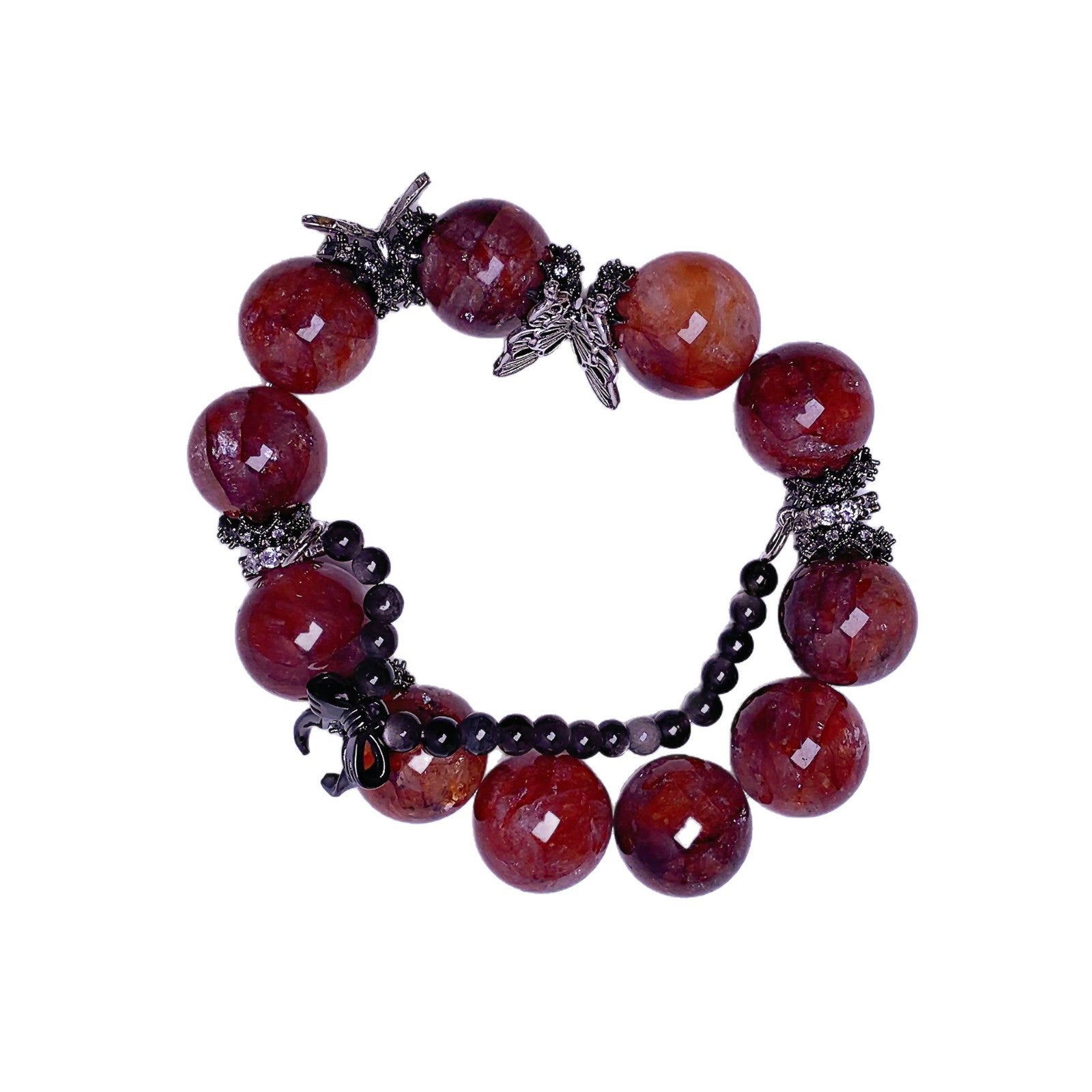 Natural Red Gum Flower Crystal Bracelet Butterfly Accessories Natural Crystal Hot-Selling Bracelet Jewelry Crystal Bracelet Jewelry