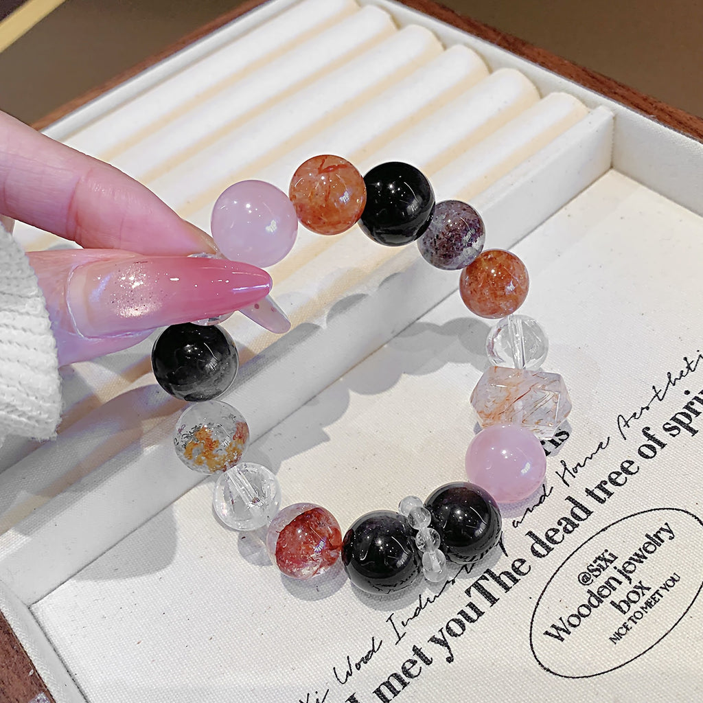 Natural Jewelry Crystal Bracelet Multi-Gemstone Crystal Bracelet Jewelry diy Original design new silver obsidian bracelet