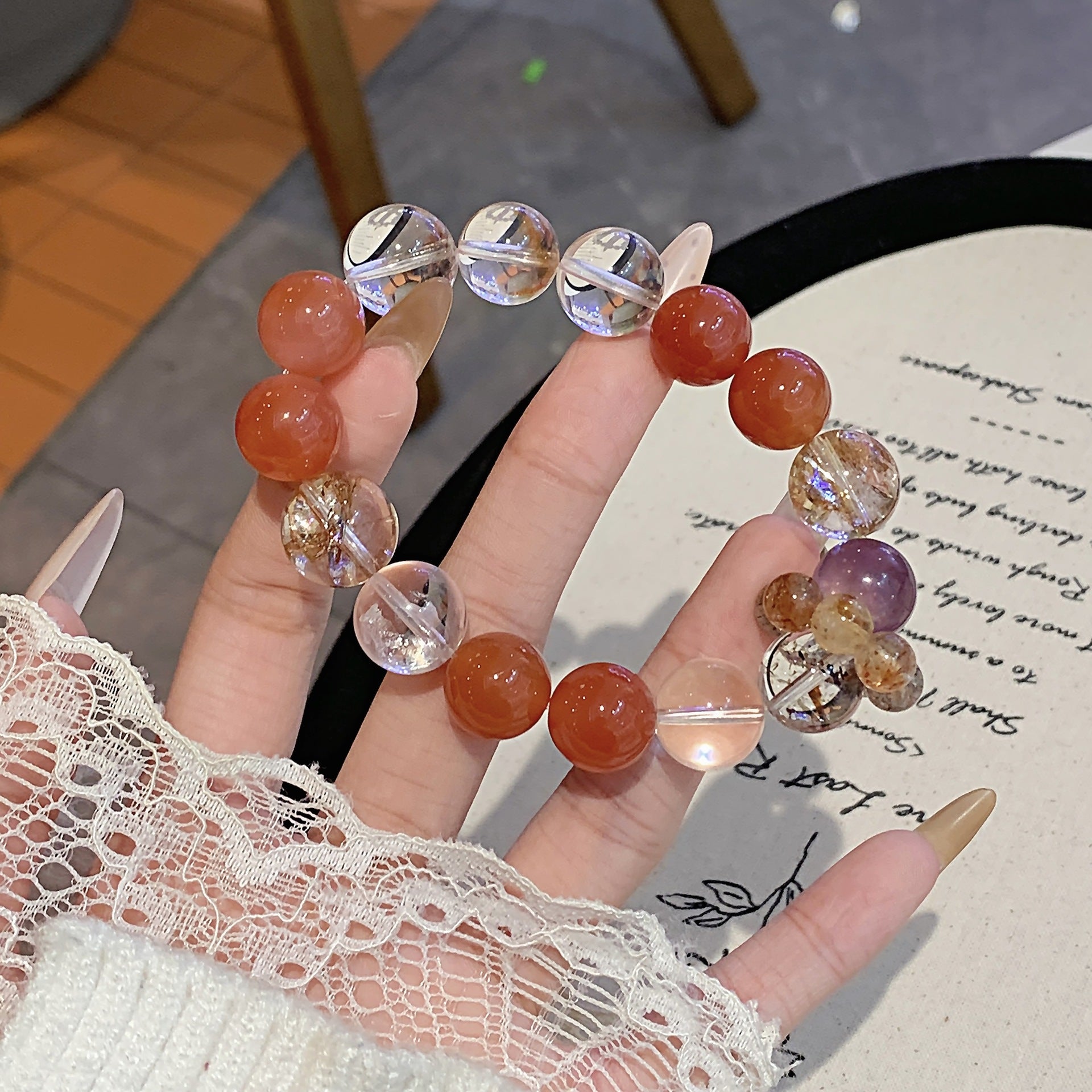 Natural Multi-Gemstone Crystal Bracelet Multi-Gemstone Crystal Bracelet Jewelry diy Original design new white crystal bracelet