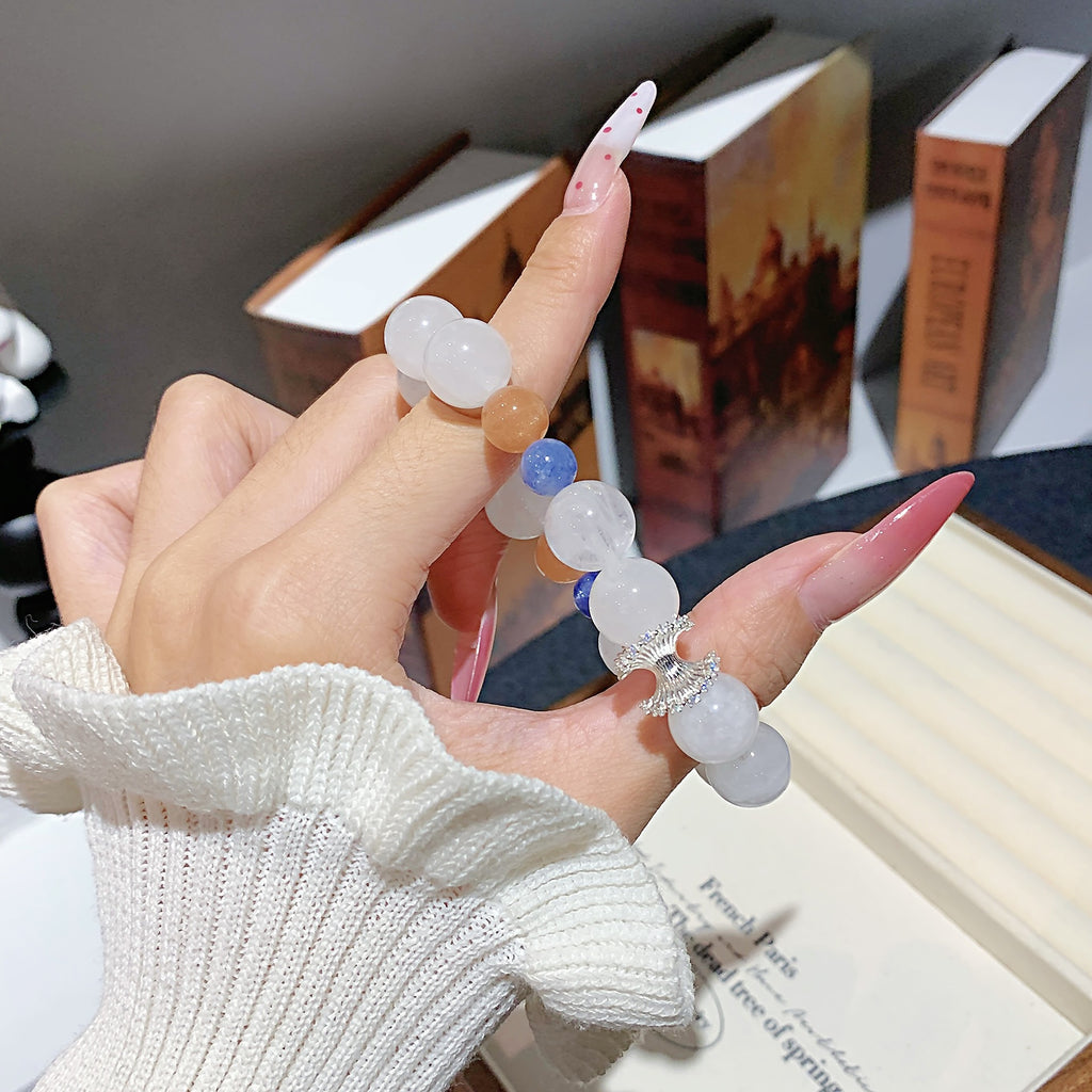 Natural White Phantom Crystal Bracelet Cross-border Hot-Selling Bestsellers diy Jewelry Bracelet Multi-Gemstone Bracelet Crystal Bracelet