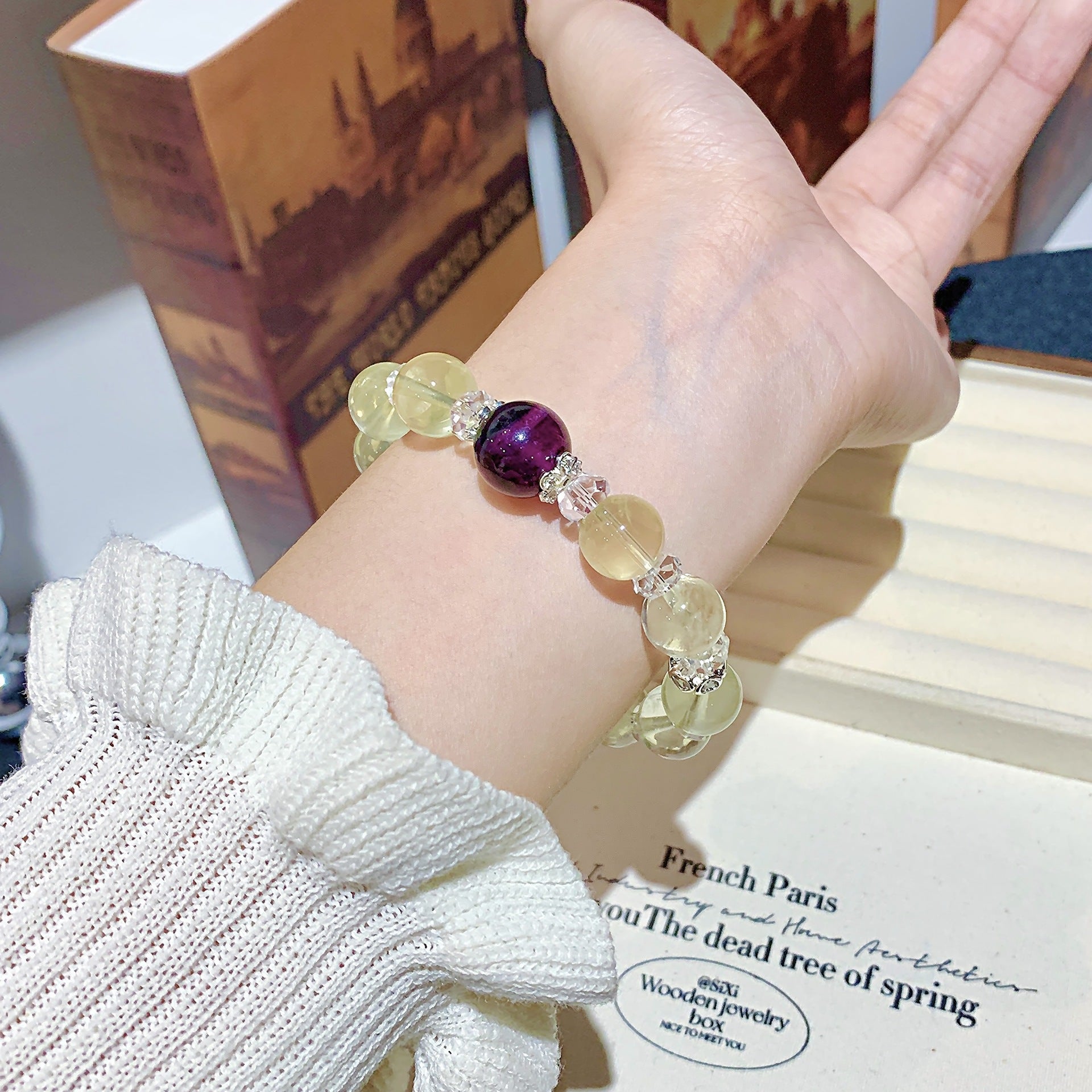 Natural Lemon Citrine Original Bracelet Exquisite Low-Luxury Niche Design Lucky Crystal Bracelet for Friends