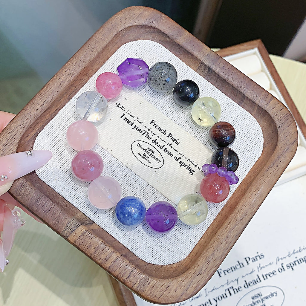 Natural Multi-Gemstone Jewelry Crystal Bracelet Original design niche high-end light luxury bracelet Crystal Bracelet Factory