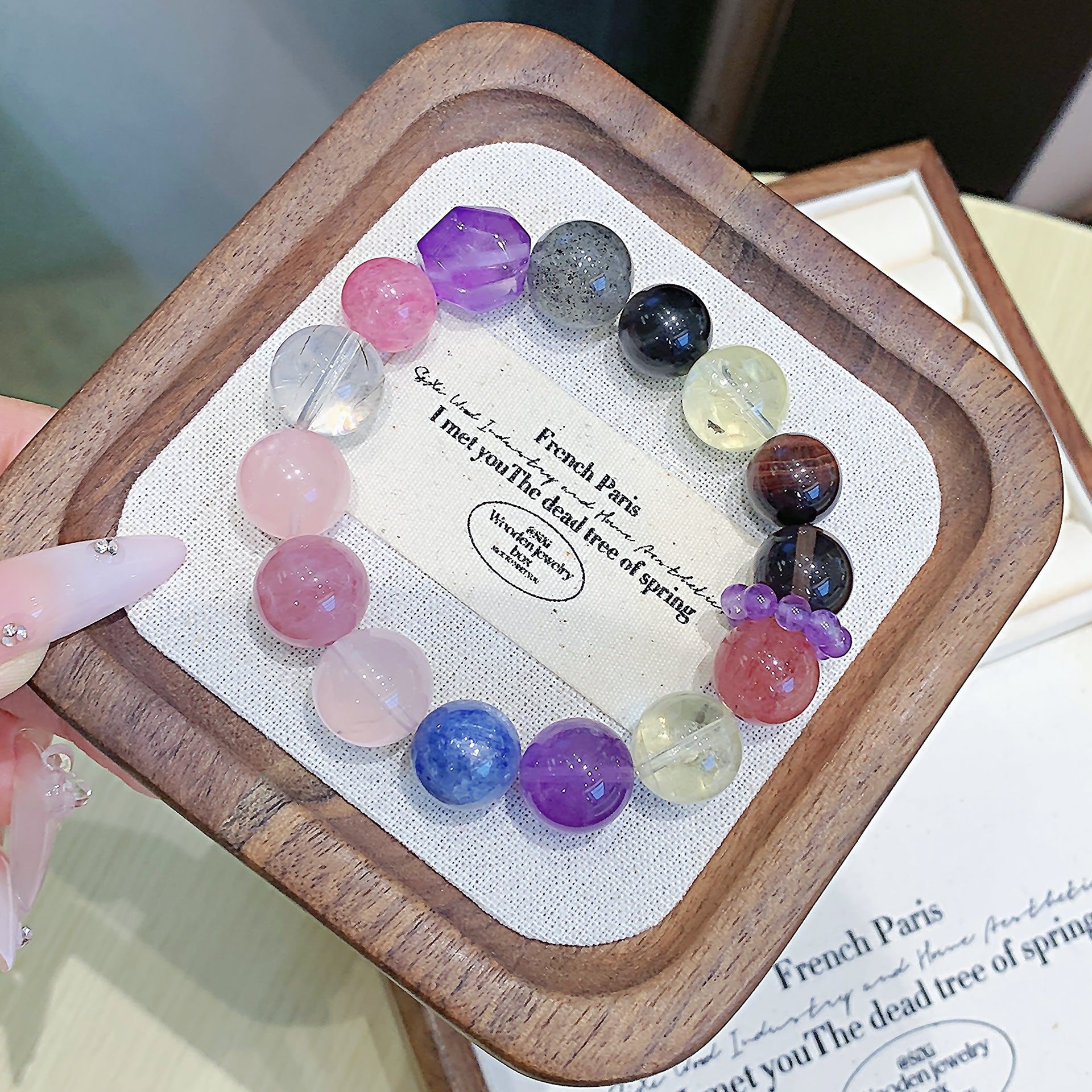 Natural Multi-Gemstone Jewelry Crystal Bracelet Original design niche high-end light luxury bracelet Crystal Bracelet Factory