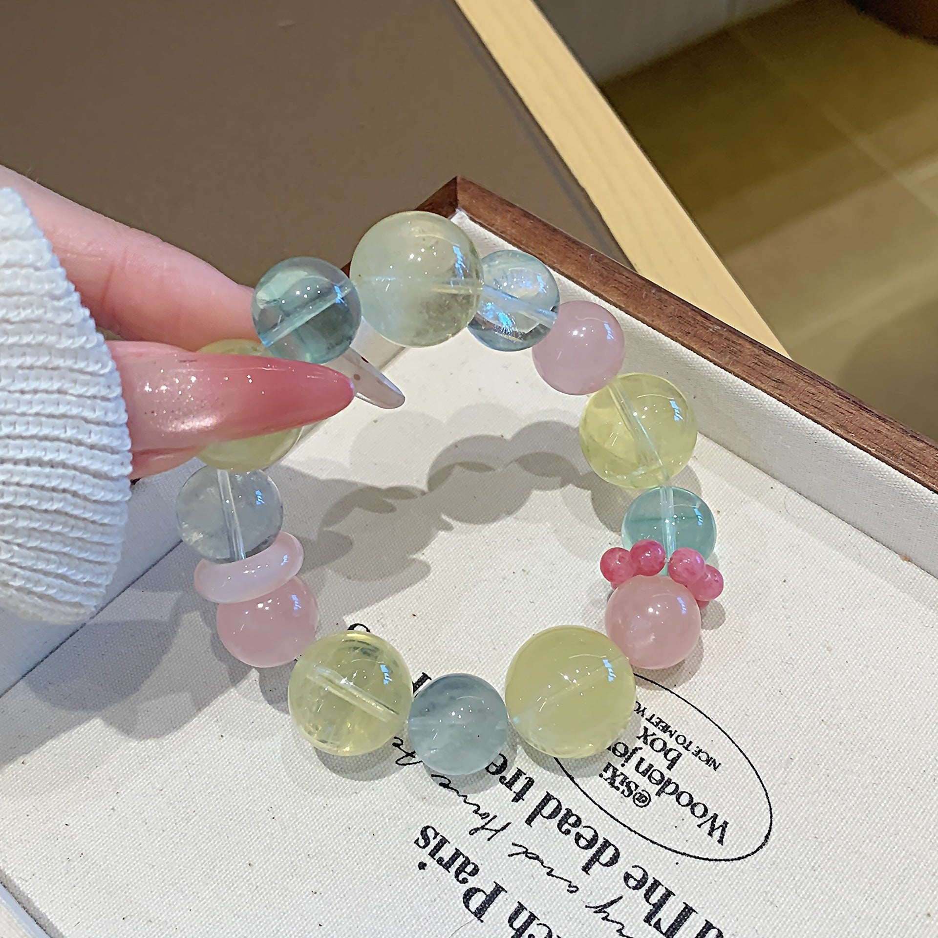 Duobao Natural Crystal Bracelet TikTok Xiaohongshu Live Supply Hot-Selling Crystal Bracelet Jewelry Rose Quartz Bracelet