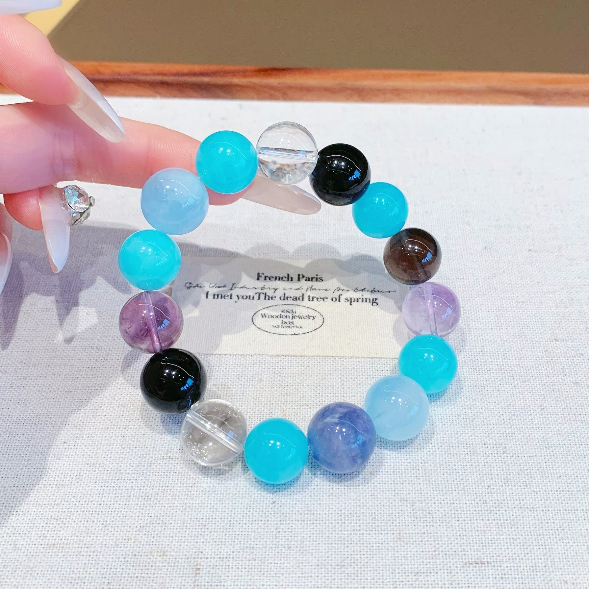 Liu Yifei Same Style High-Quality Crystal Beads Duobao Natural Crystal Beads Selected Bracelet Amazonite Crystal Bracelet