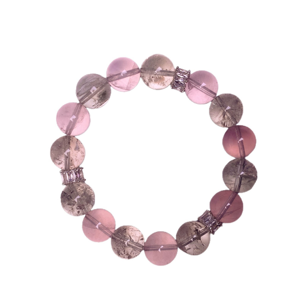 Original Design Natural Starlight Pink Crystal White Crystal Bracelet Bracelet TikTok and Xiaohongshu Hot-Selling Crystal Bracelet