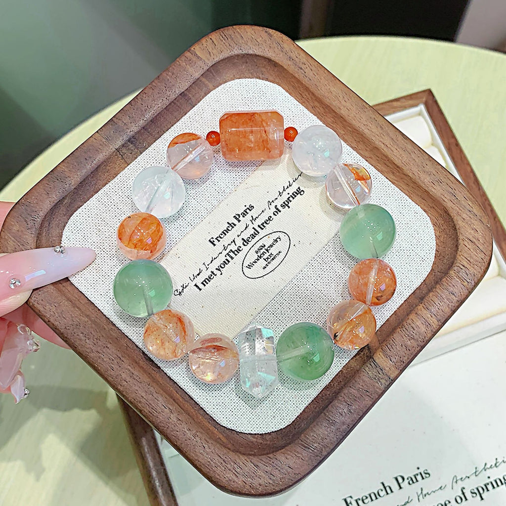 Red Glue Flower Crystal Bracelet diy High-end Bracelet for Women Natural Crystal Bracelet Hot-Selling Jewelry Custom Bracelet