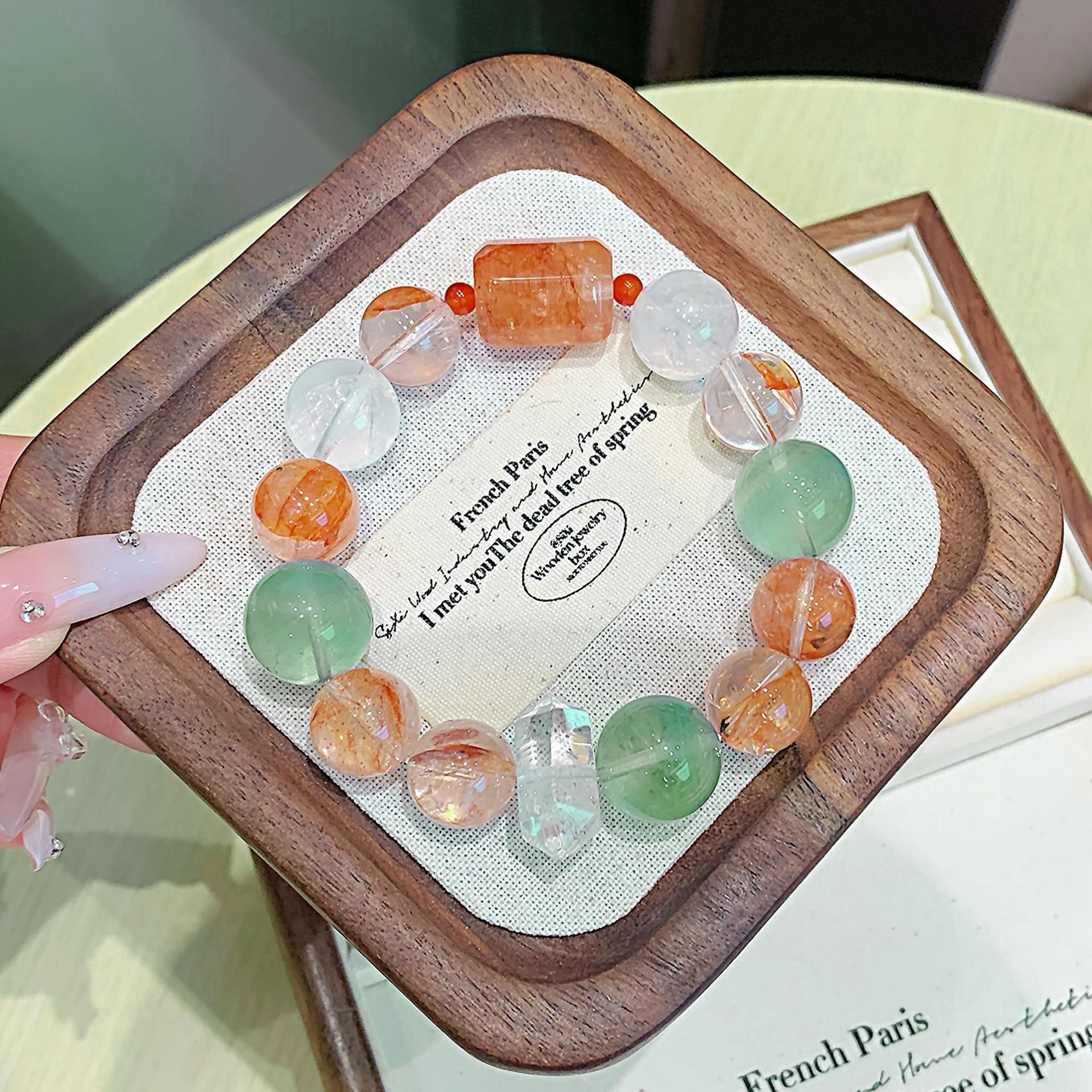 Red Glue Flower Crystal Bracelet diy High-end Bracelet for Women Natural Crystal Bracelet Hot-Selling Jewelry Custom Bracelet