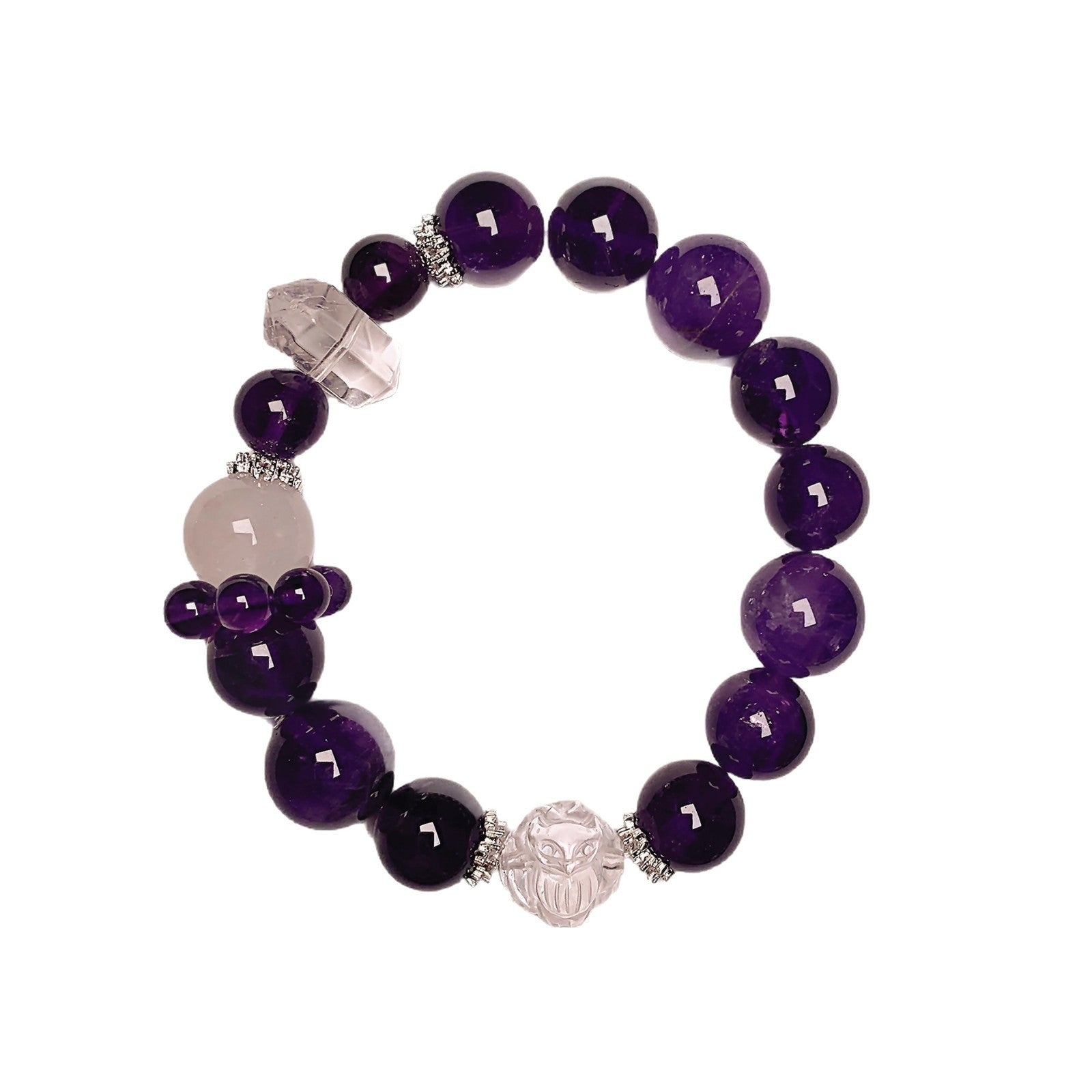 【Purple Starry Sky】Natural Amethyst Bracelet Purple Grape Women's Bracelet Single Circle Uruguay Amethyst Bracelet