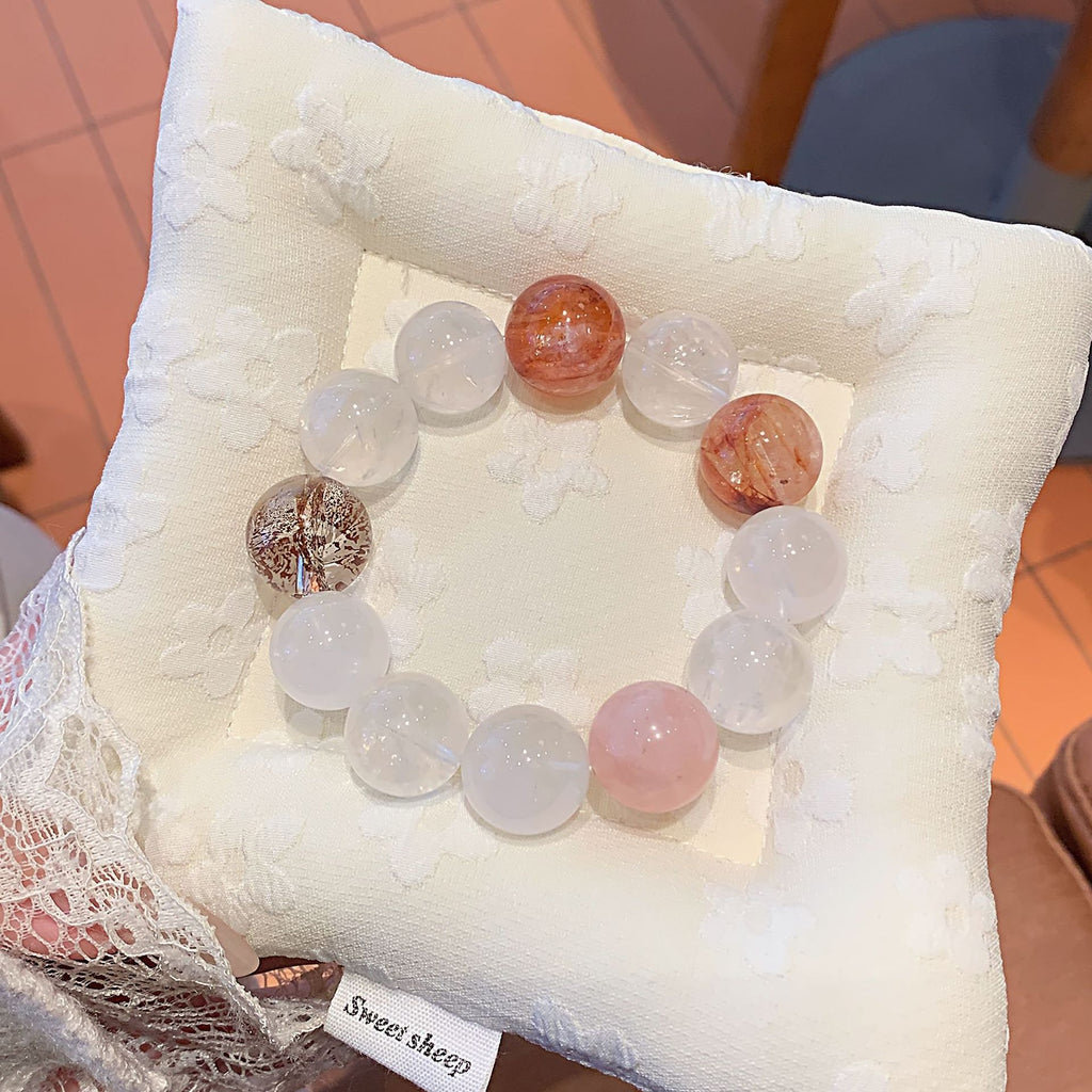 Natural White Phantom Crystal Bracelet Couple High-Quality Fashion Versatile Crystal Holiday Gift Bracelets Hot Sale Wholesale