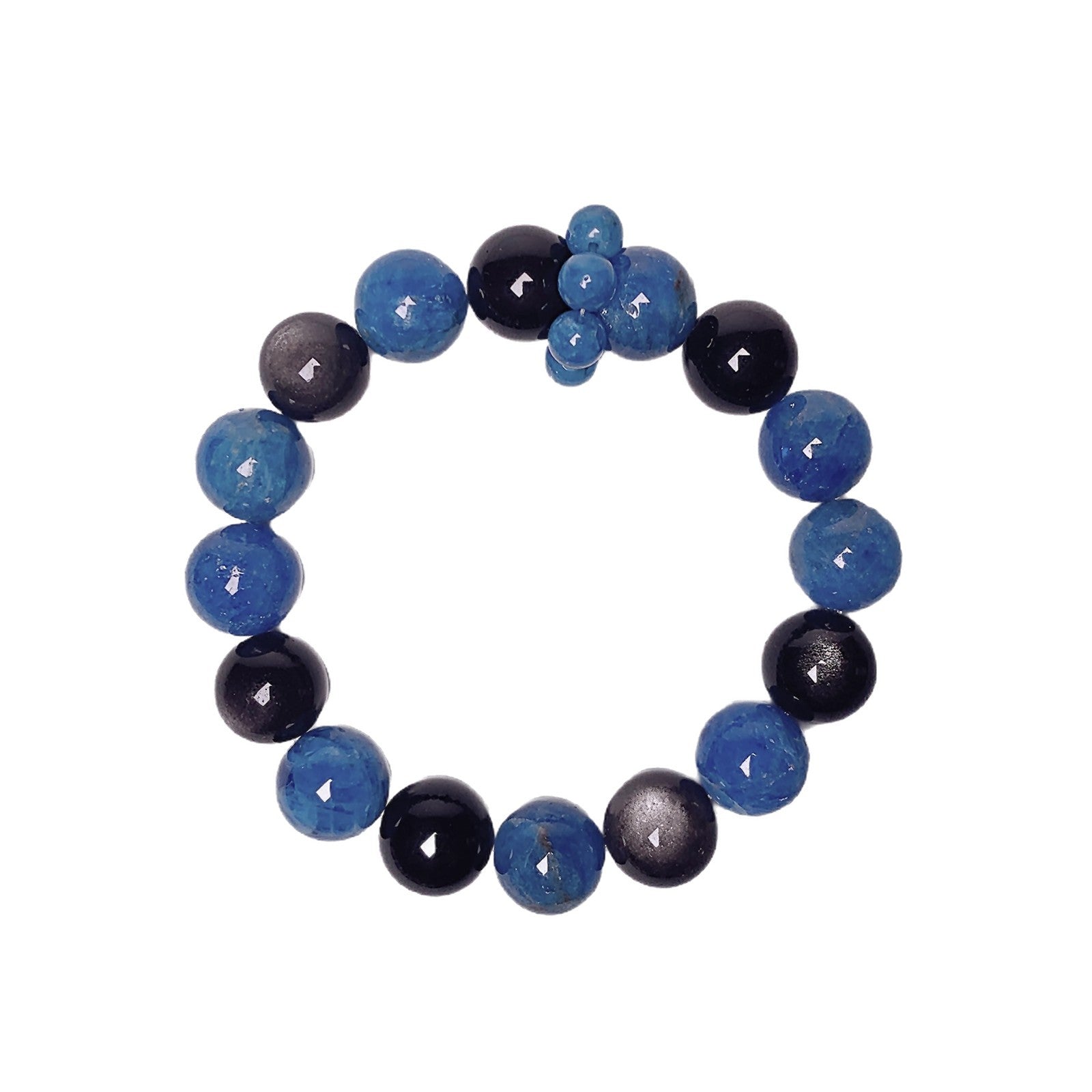 temu Hiyin TK Cross-Border Hot-Selling Bracelet Silver Obsidian European and American Fashion Bracelet Jewelry Chain Natural Crystal Bracelet