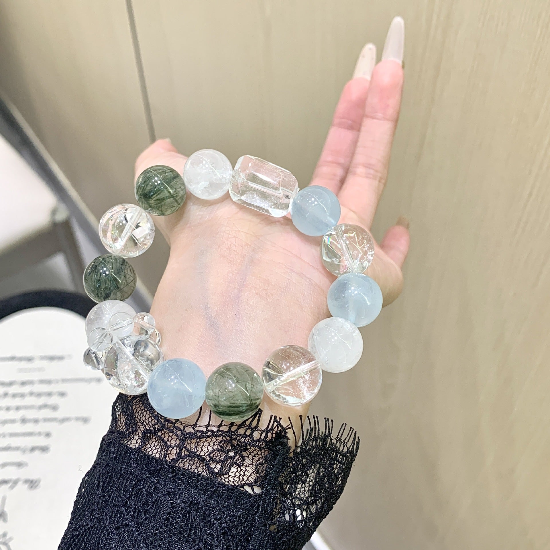 Natural Aquamarine Bracelet Original Design Natural Crystal Bracelet Wholesale Jewelry Accessories Factory Bracelet diy