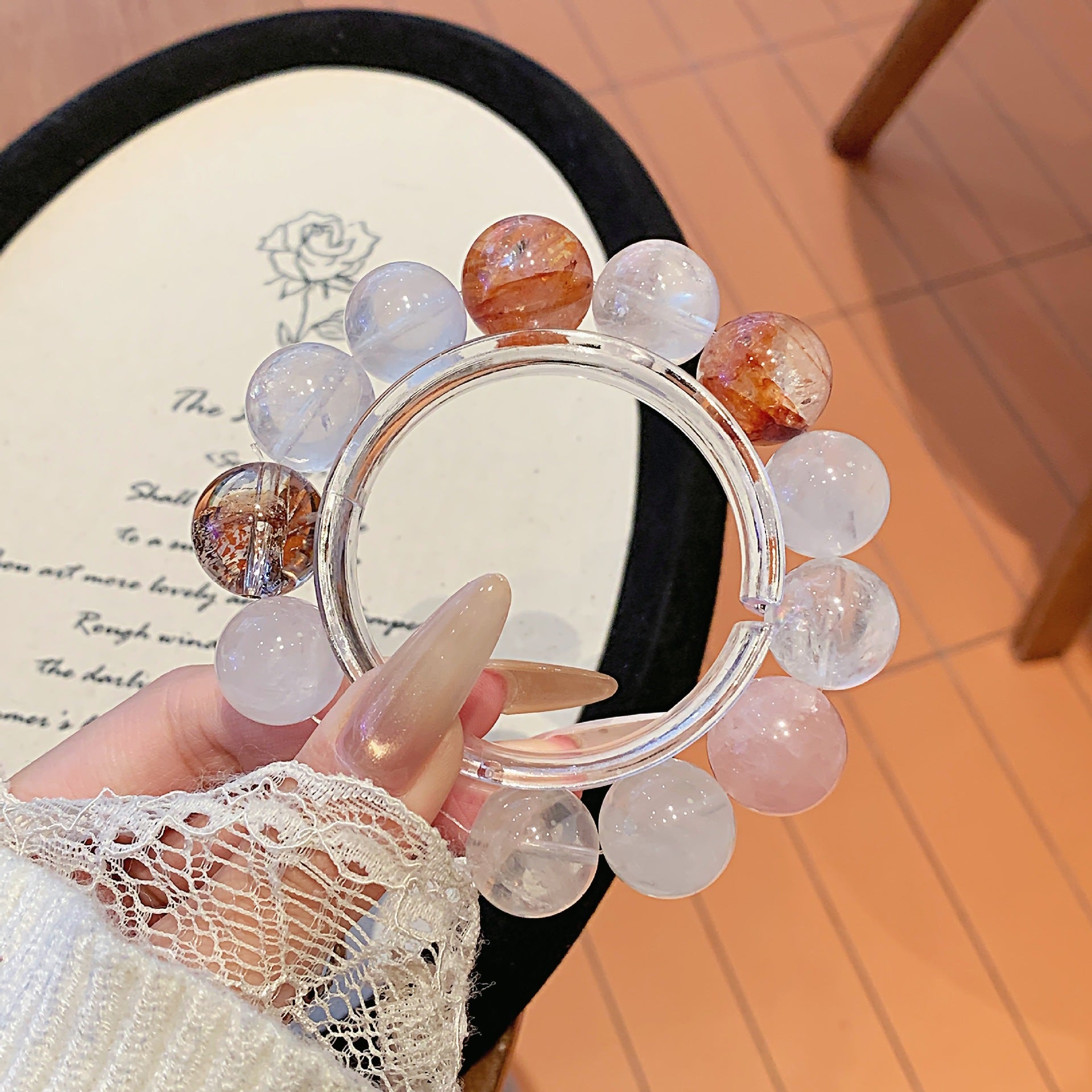 Natural White Phantom Crystal Bracelet Couple High-Quality Fashion Versatile Crystal Holiday Gift Bracelets Hot Sale Wholesale