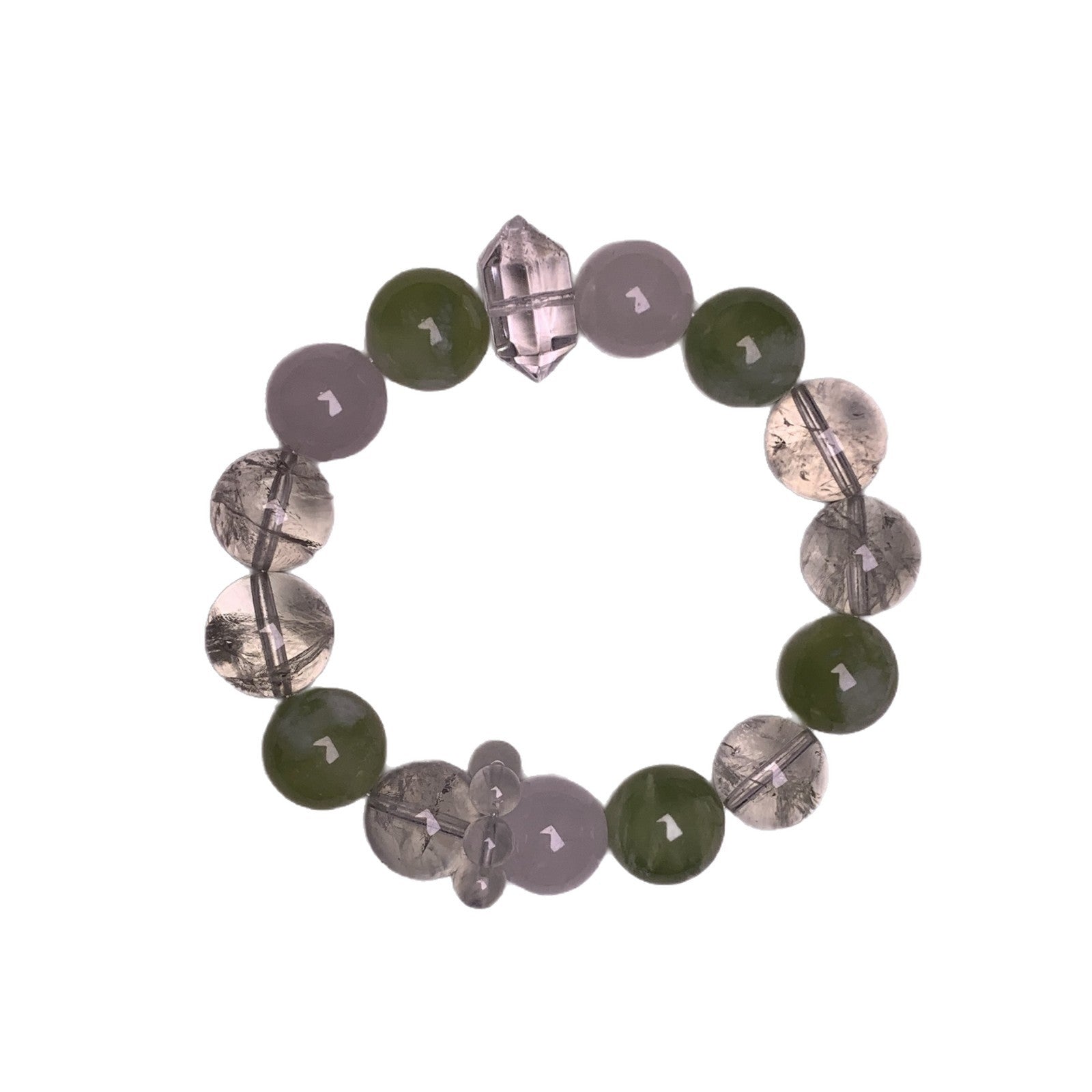 Natural Crystal Green Grape Milk Cap Xiuyan Jade Bracelet Fashion Original Design White Ghost Bracelet Crystal Bracelet