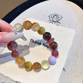 Qianjing Natural Multi-Gem Strawberry Crystal Five Elements Bracelet for Women Large Beads Unique Niche Crystal Beads Wholesale Design