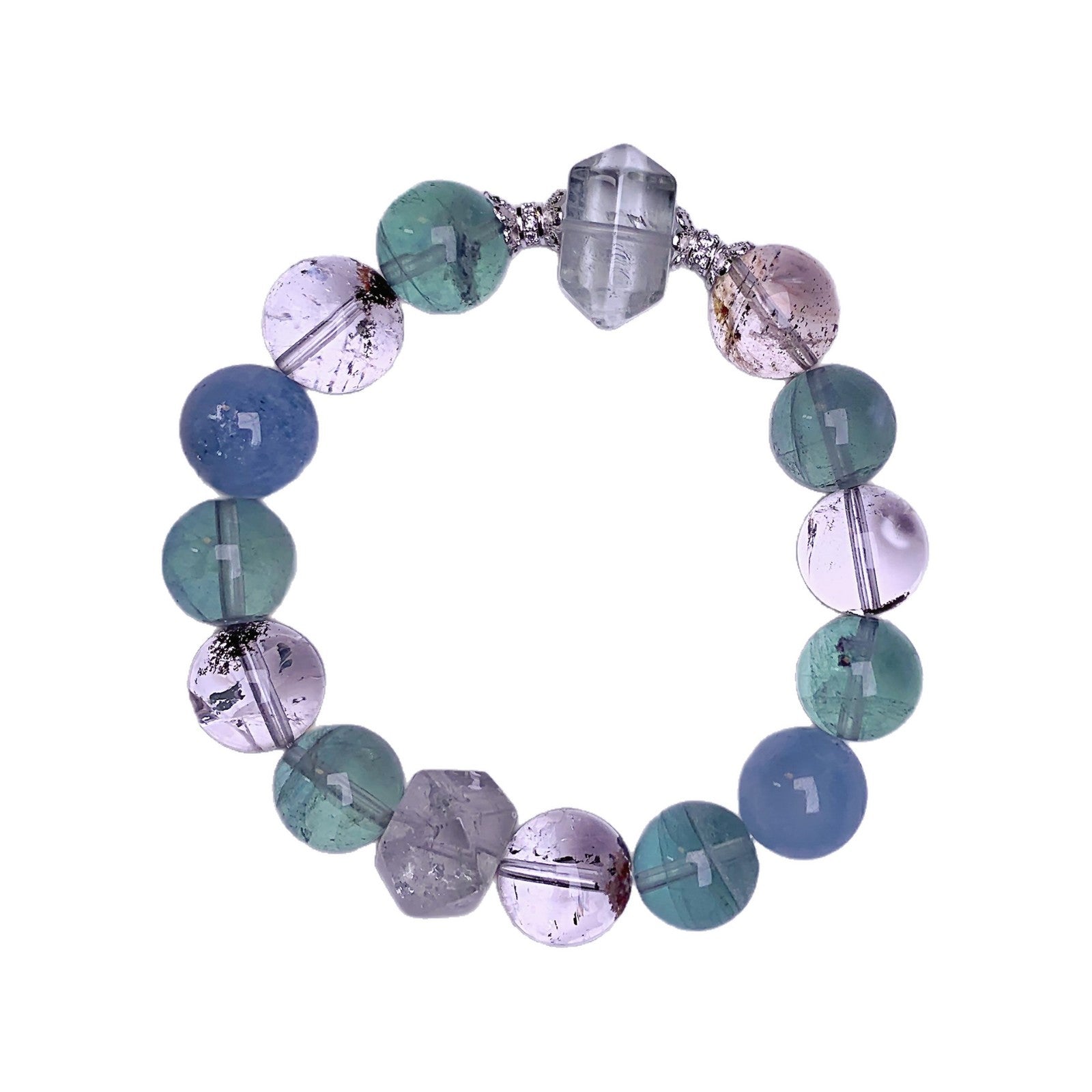 Natural Green Fluorite Crystal Bracelet Simple Niche Design New Single Loop Bracelet Jewelry Multi-Gemstone Crystal Bracelet