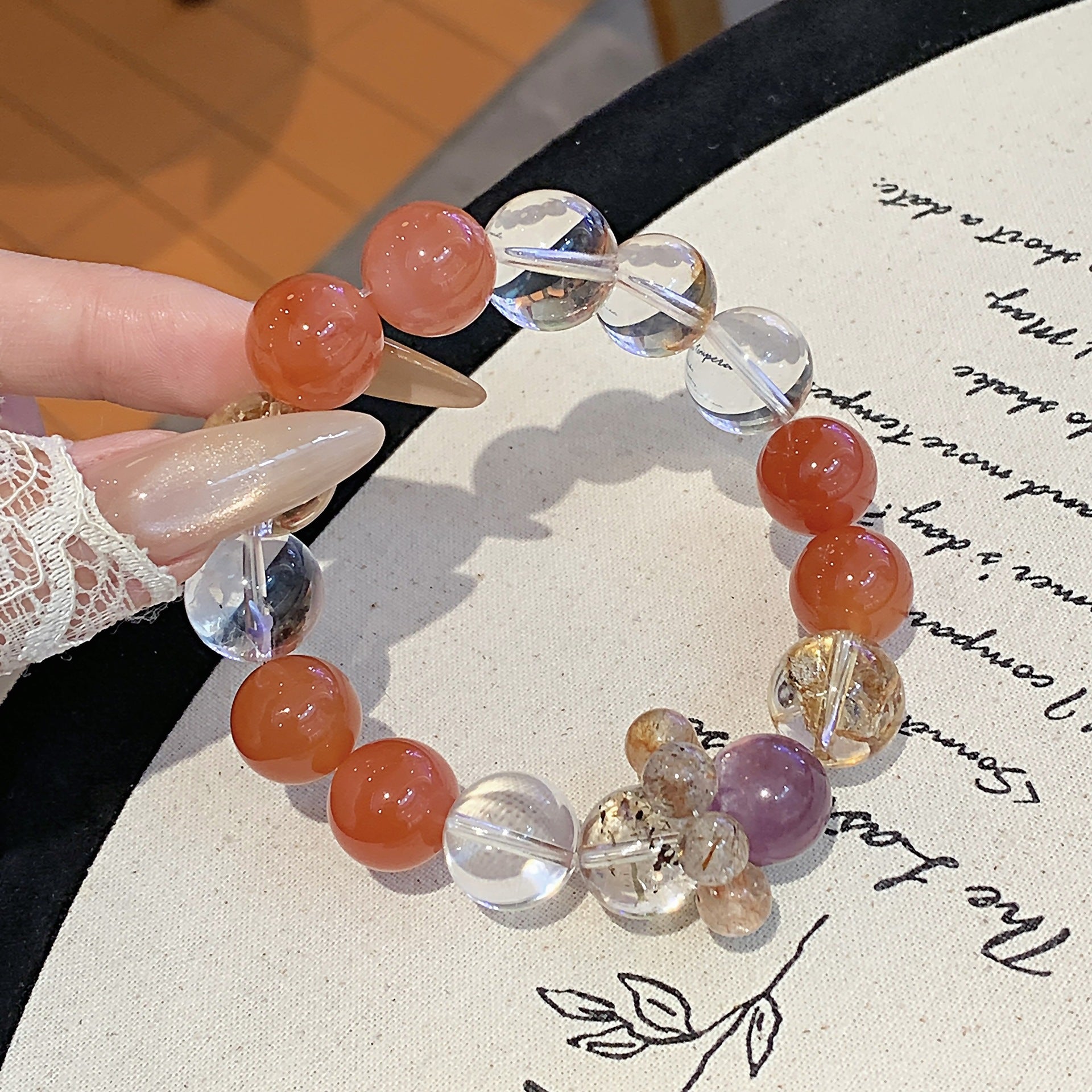 Natural Multi-Gemstone Crystal Bracelet Multi-Gemstone Crystal Bracelet Jewelry diy Original design new white crystal bracelet