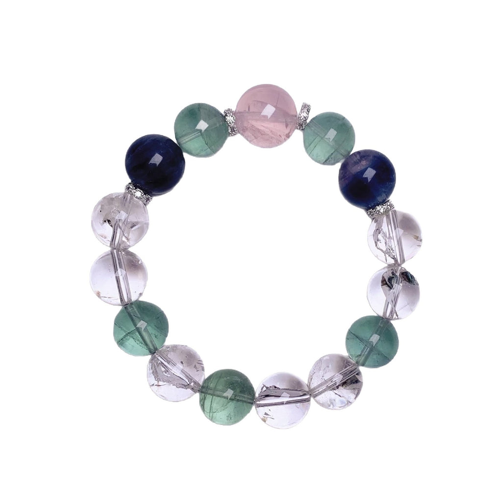 Natural Crystal Bracelet White Crystal Green Fluorite Bracelet Natural Crystal Bracelet Hot-Selling Jewelry Crystal Chain diy