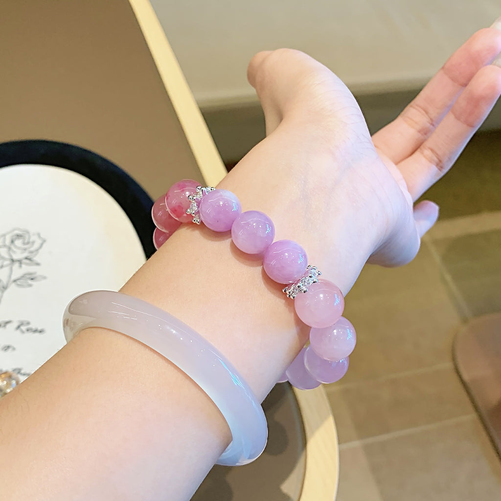 Manufacturer Natural Pink Crystal Bracelet Madagascar Pink Crystal Bracelet Lucky Peach Blossom Birthday Gift Bracelet