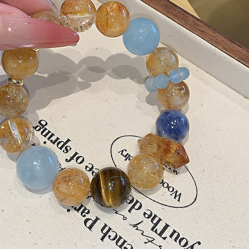 Huangta Jing Natural Crystal Bracelet Chinese Style New Hand Jewelry Hot-selling Natural Crystal Hand Jewelry String