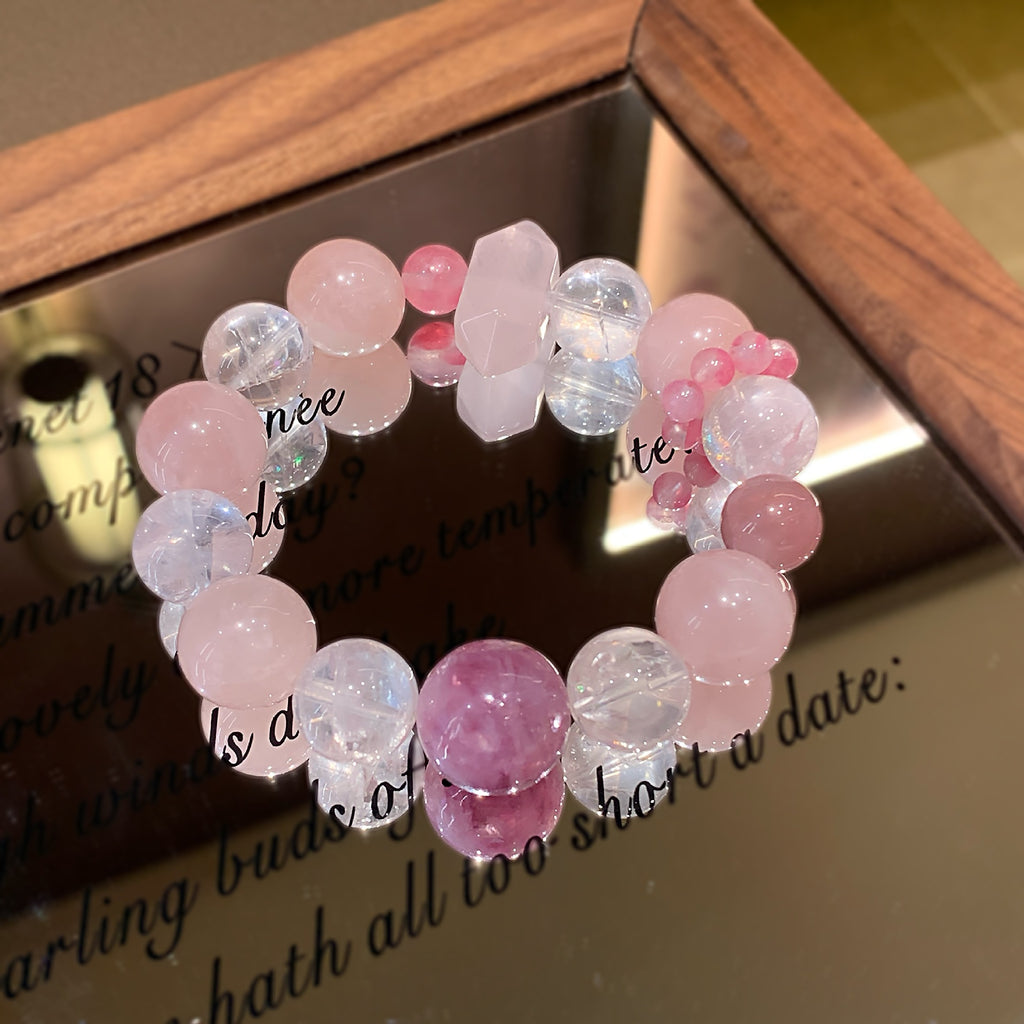 Natural Crystal Bracelet for Women Original design pink crystal fashion bracelet diy Hot-Selling Accessories Crystal Bracelet