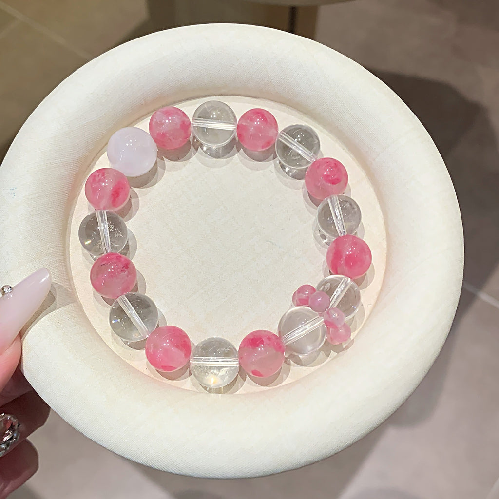 Minimalist Design Crystal Bracelet Light Luxury Versatile Fashion Best Friend Beaded Jewelry Sakura Rain Crystal Bracelet