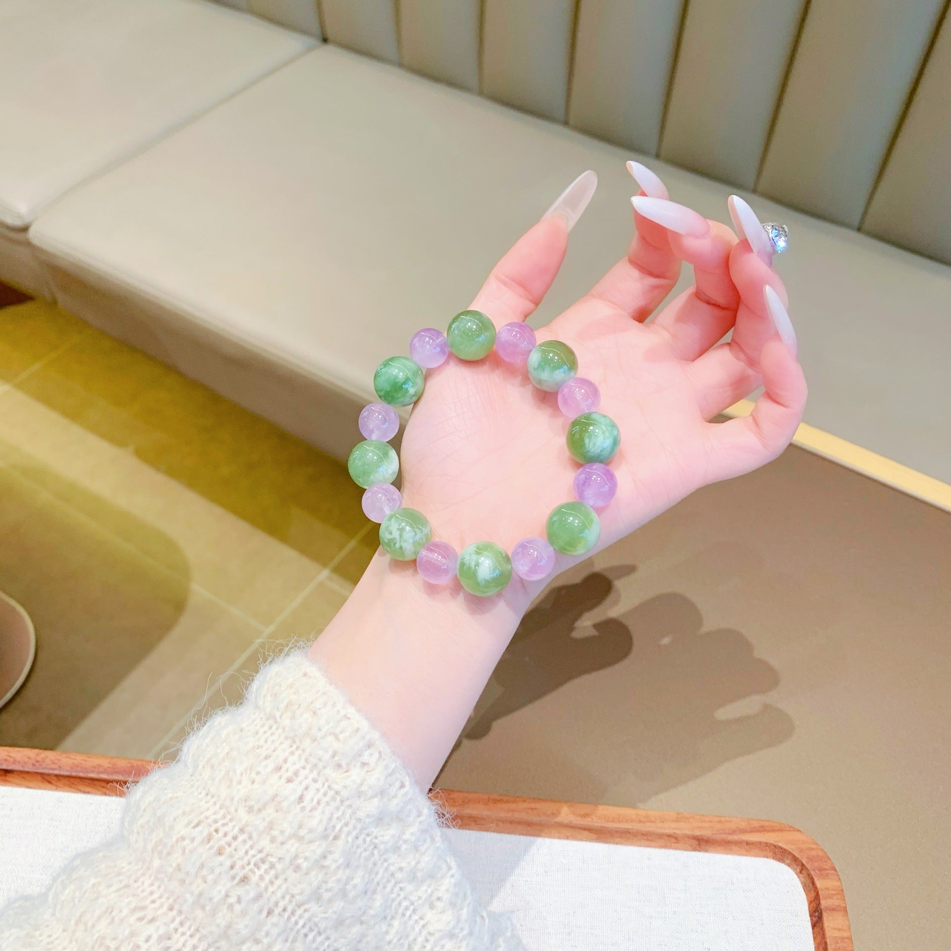 Natural Xiuyan Jade Versatile Bracelet Niche Design Bracelet Hand Jewelry String Xiu Jade Natural Crystal Bracelet Crystal Bracelet