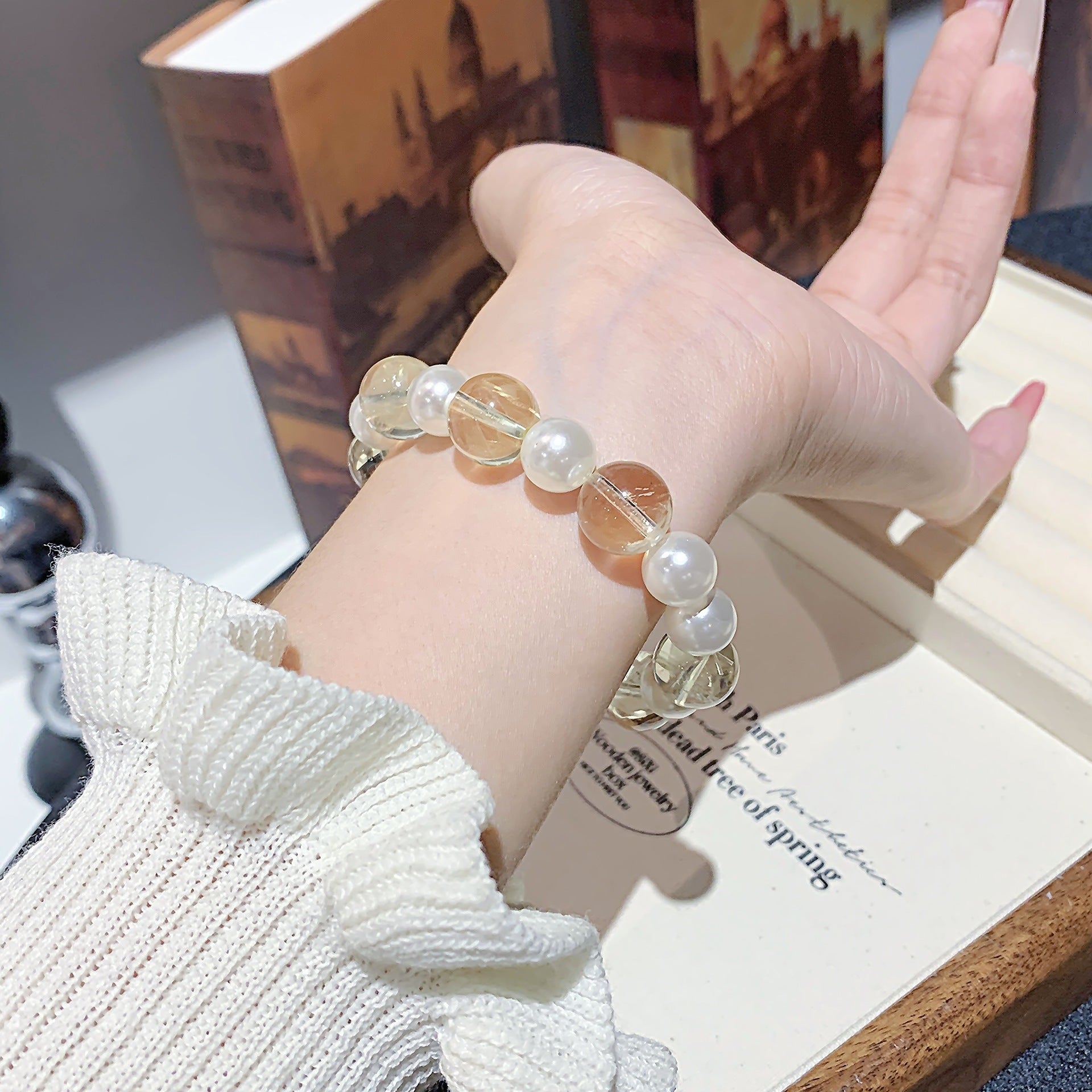 Lemon Crystal Series Natural Lemon Crystal Jewelry Bracelet for Women Versatile High-End Feel Bracelet diy Jewelry Crystal String