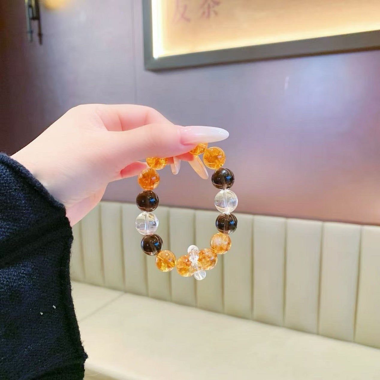 Natural Yellow Tower Crystal Bracelet Yellow Asai Crystal Tower Crystal White Crystal Yellow Tiger Eye Golden Rutilated Quartz Career Crystal Trendy Energy