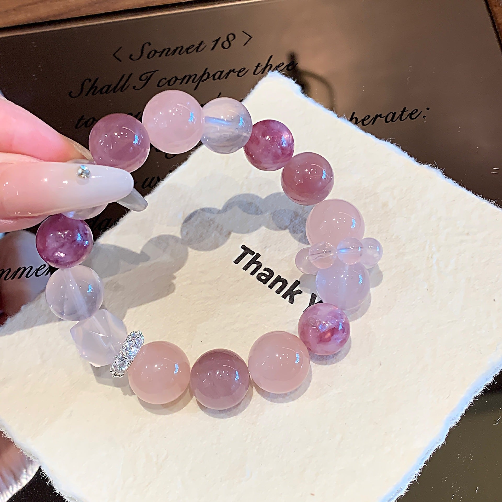 Natural Crystal Bracelet for Women Original Design Fashion Bracelet diy Hot-Selling Accessories Purple Horse Pink Crystal Bracelet