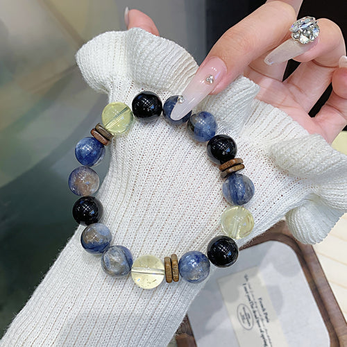 Duobao Crystal Dopamine Five Elements String Original Design Versatile Best Friend Gift Bracelet Blue Crystal Stone Bracelet