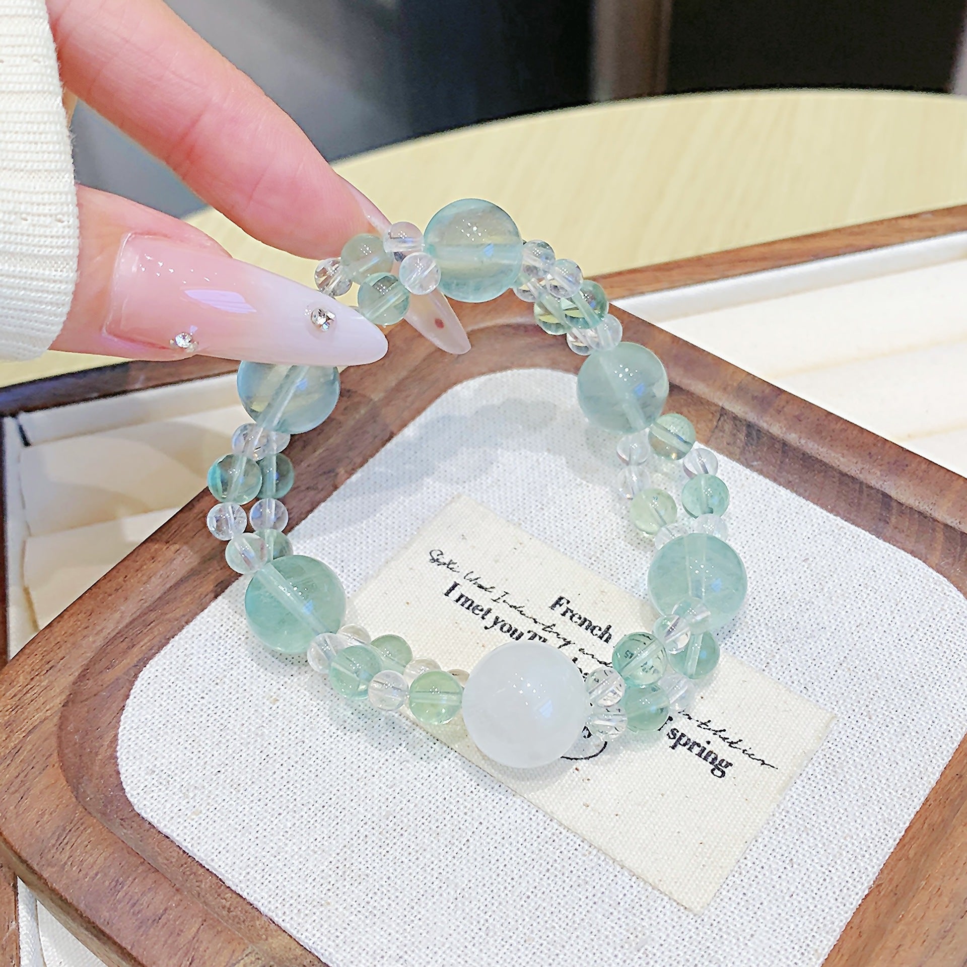 Original Green Fluorite Bracelet Natural Crystal Bracelet diy Natural Crystal Bracelet Jewelry High-end Bracelet for Women