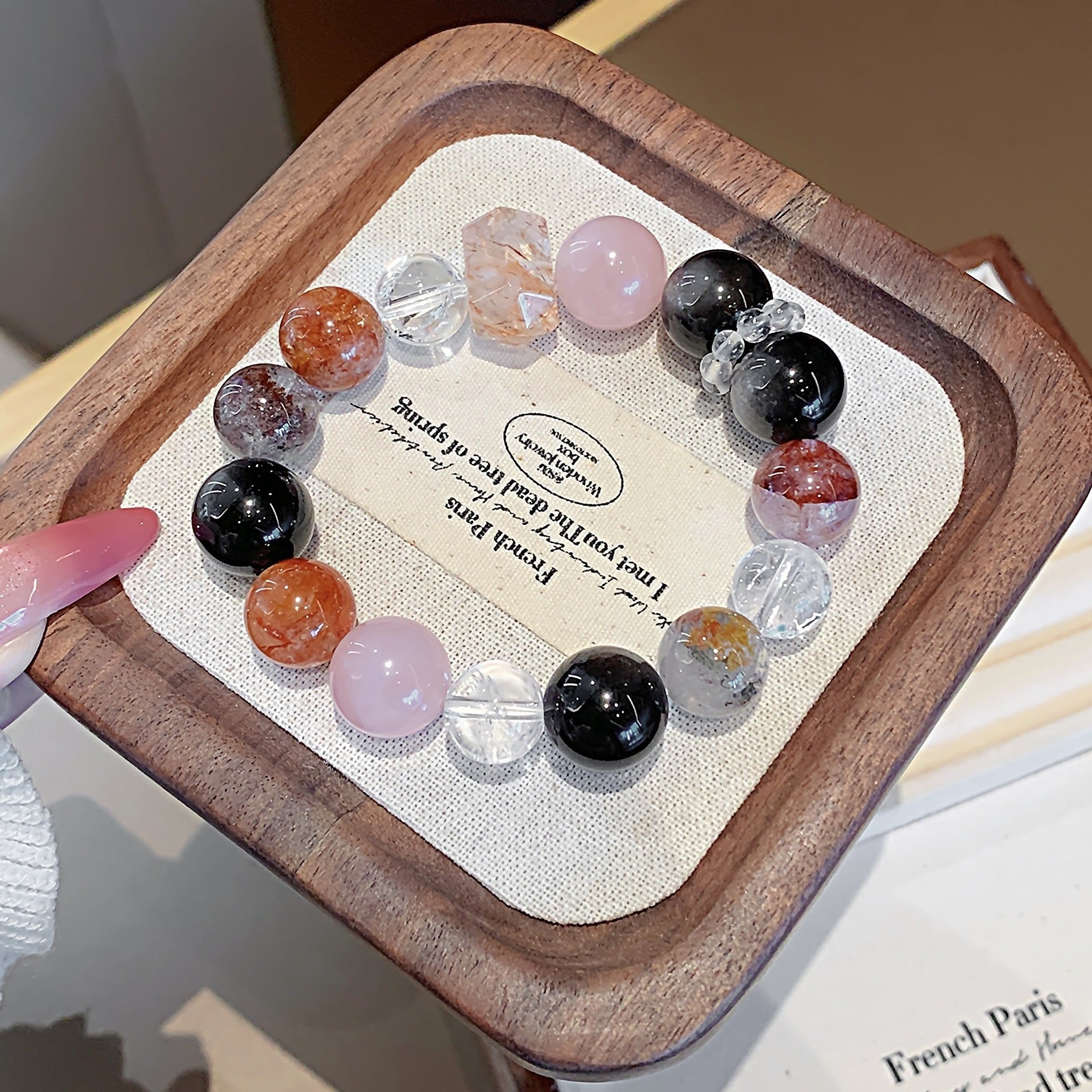 Natural Jewelry Crystal Bracelet Multi-Gemstone Crystal Bracelet Jewelry diy Original design new silver obsidian bracelet