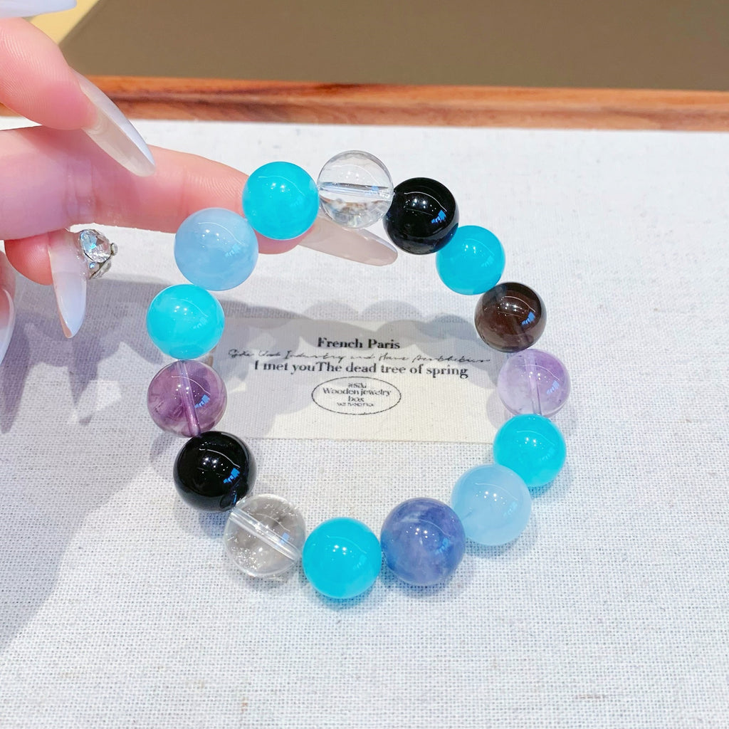 Liu Yifei Same Style High-Quality Crystal Beads Duobao Natural Crystal Beads Selected Bracelet Amazonite Crystal Bracelet