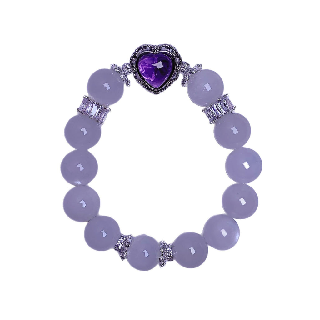 Exquisite White Moonlight Bracelet Natural Moonstone Amethyst Bracelet Gift Bracelet for Girlfriend Crystal Bracelet