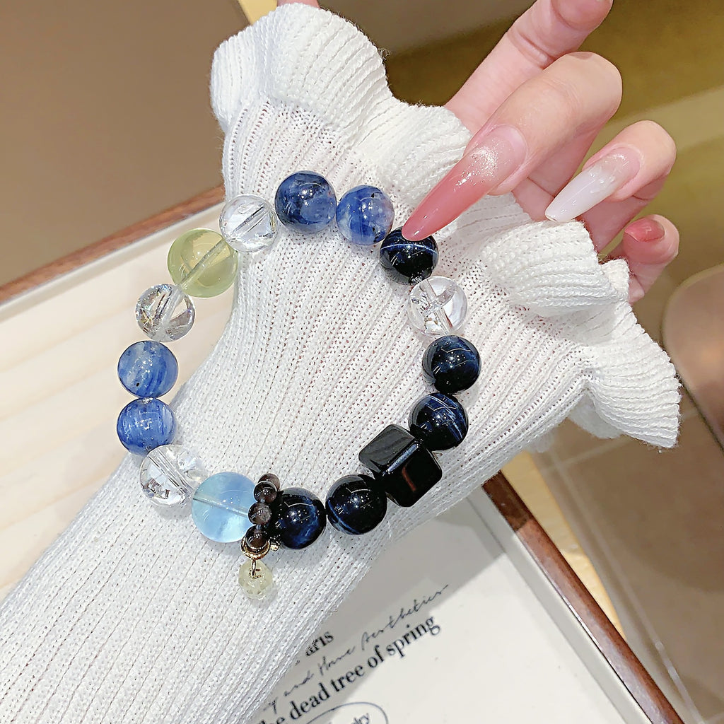 Manufacturer Wholesale Natural Crystal Chain Blue crystal DIY Design Bracelet Xiaohongshu same style Handmade Original Bracelet