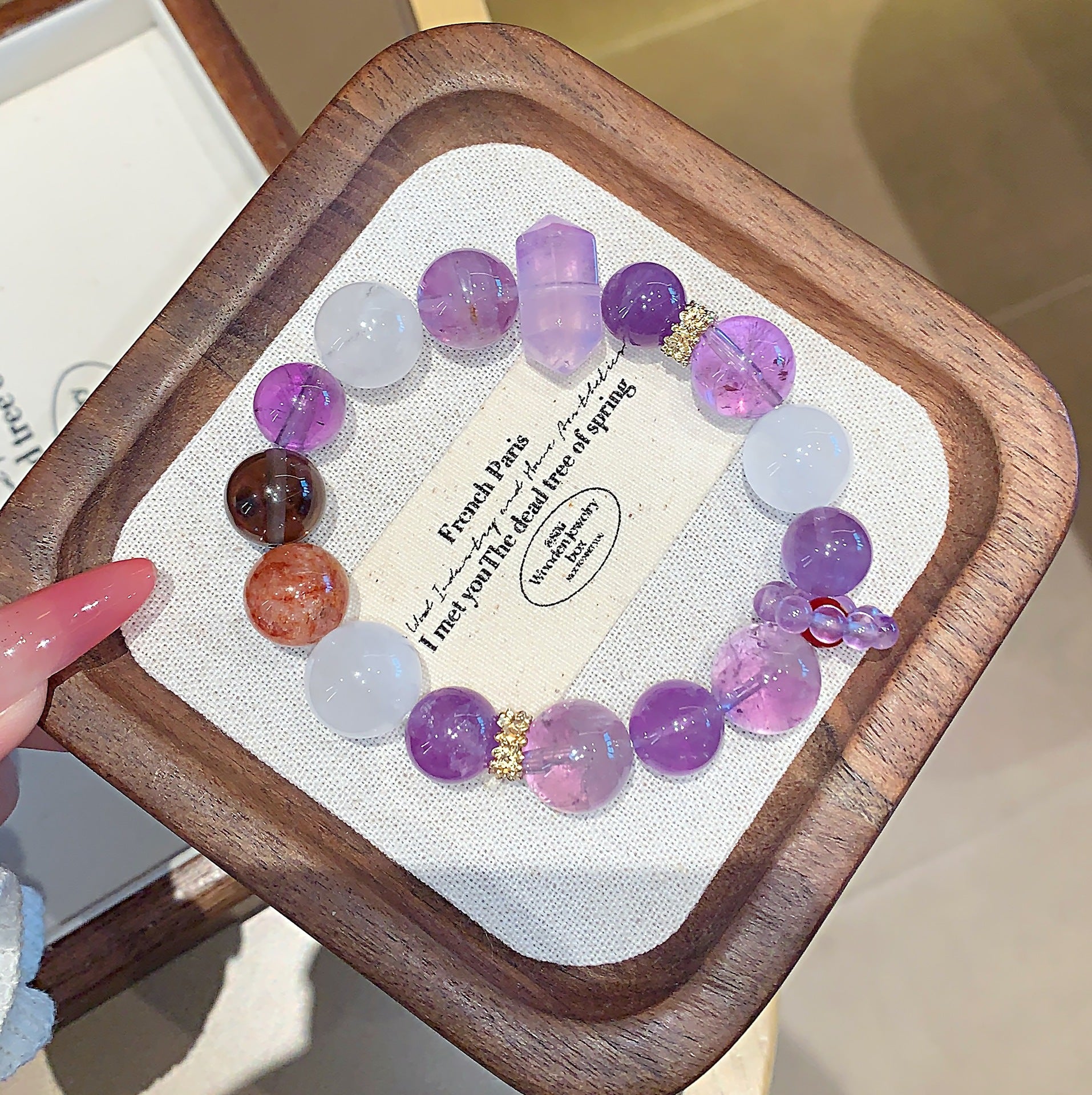 Natural Amethyst Bracelet for Women Good Luck Bracelet for Passing the Graduate Exam Dreamy Lavender Amethyst Bracelet Gift for Wealth Attraction