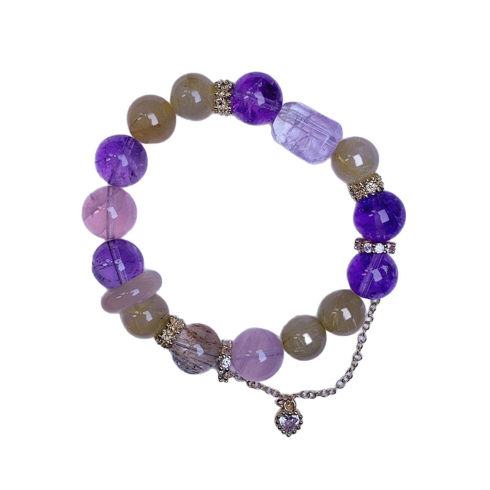 Natural Amethyst Bracelet Design Multi-Treasure Bracelet TikTok Xiaohongshu Live Supply Hot-Selling Bestseller Crystal Beads