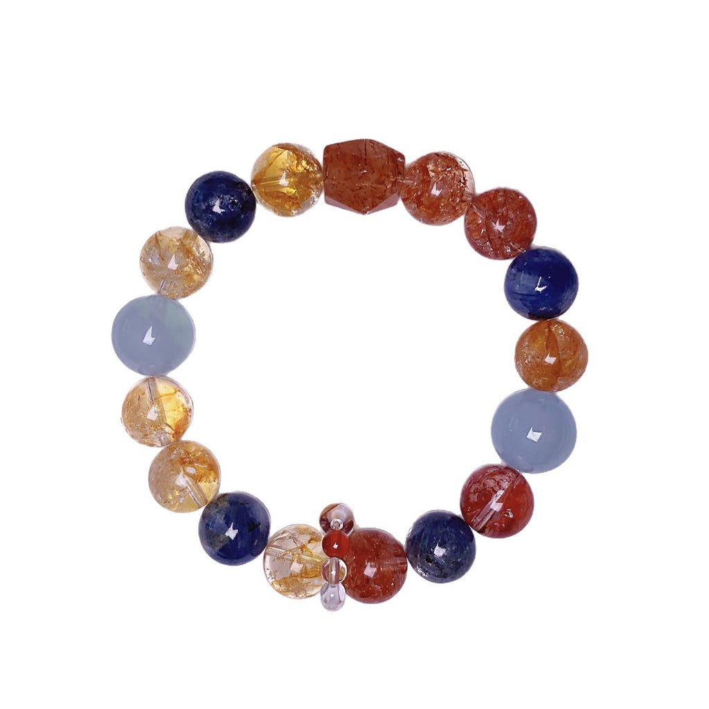 Yellow Gum Flower Natural Crystal Bracelet Seven Color Series Multi-Treasure Crystal Chain Bead Jewelry Crystal Bracelet