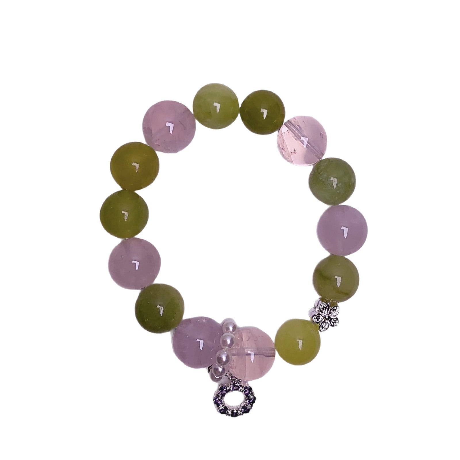Xiuyan Jade Green Bracelet Tiktok Xiaohongshu Live Supply Hot Sale Original Fashion Crystal Bracelet