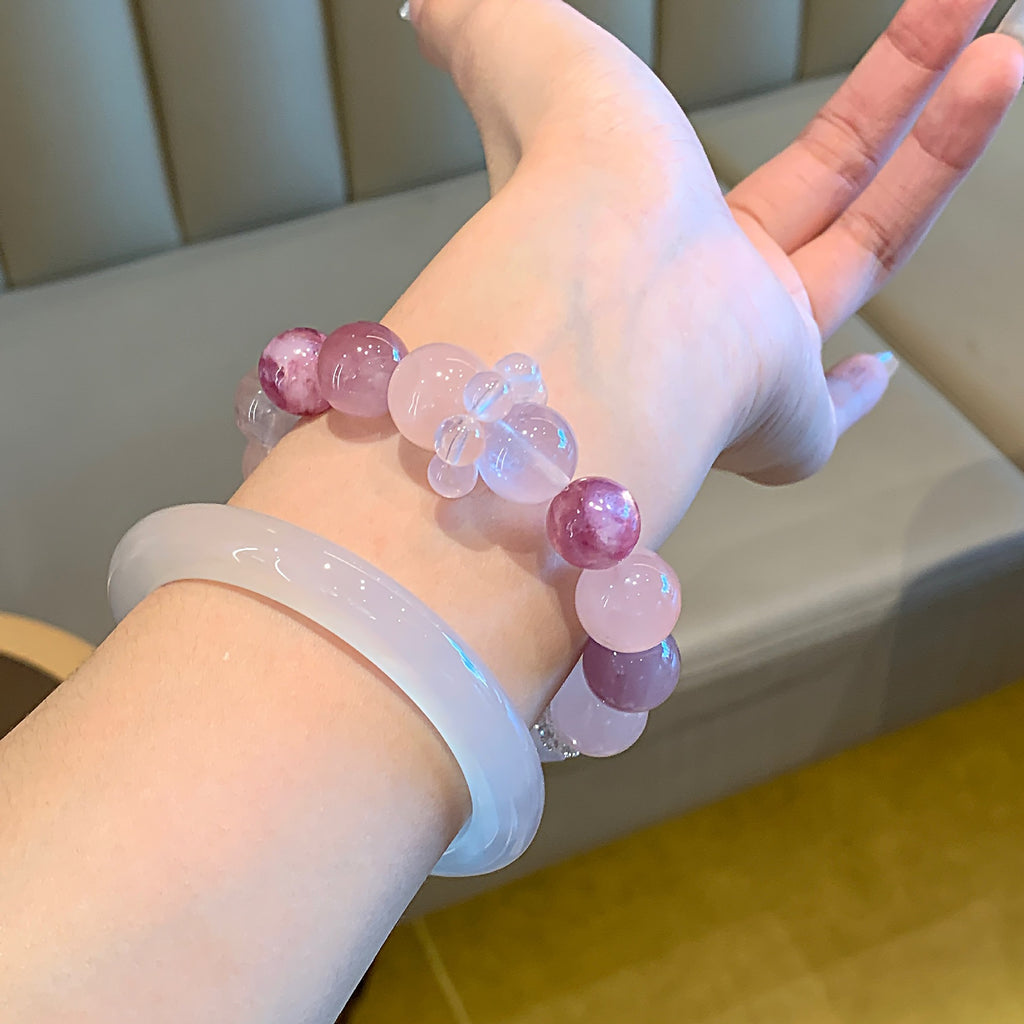 Natural Crystal Bracelet for Women Original Design Fashion Bracelet diy Hot-Selling Accessories Purple Horse Pink Crystal Bracelet
