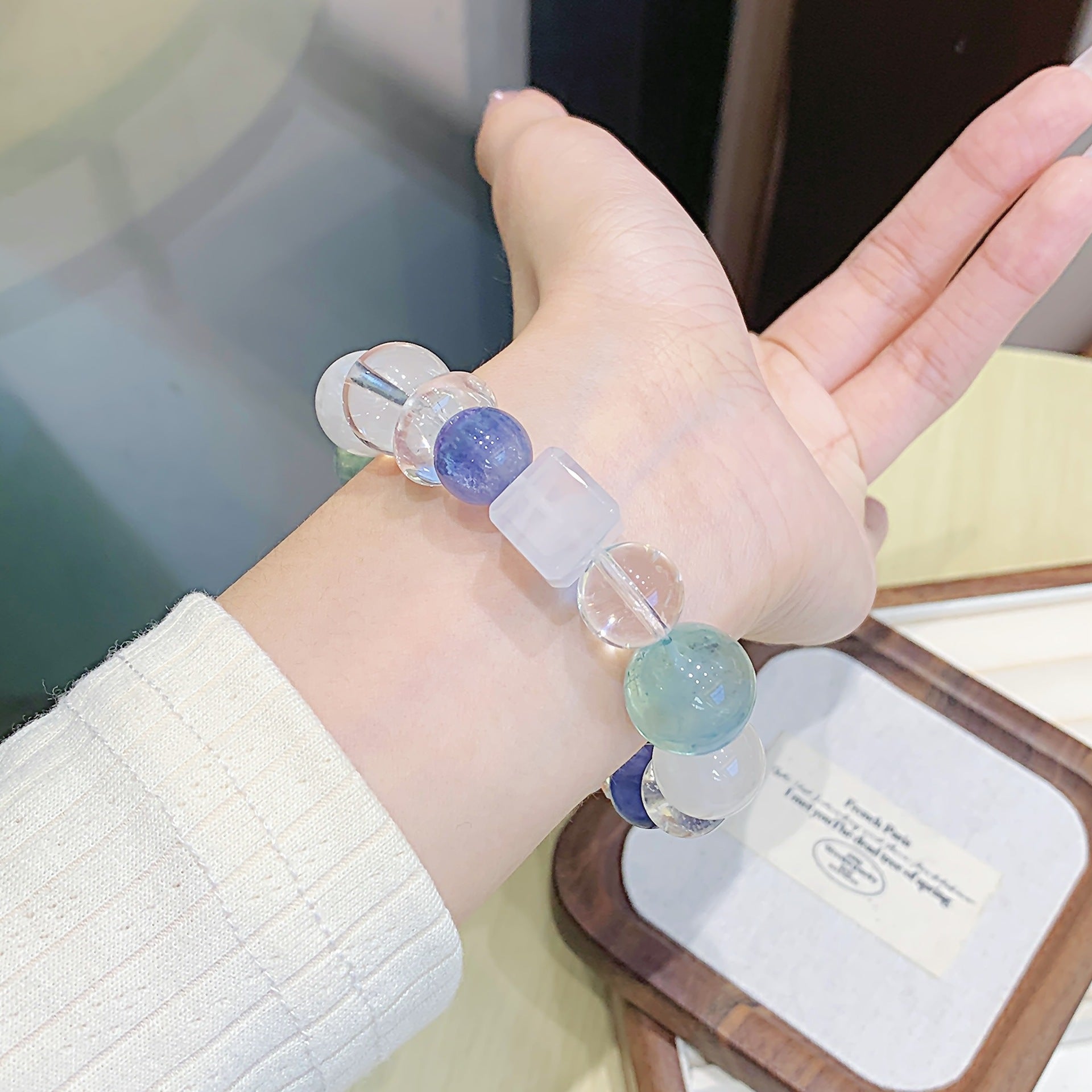 Original White Crystal Bracelet Crystal Bracelet diy Natural Crystal Bracelet Hot-Selling Jewelry Bracelet Light Luxury High-end