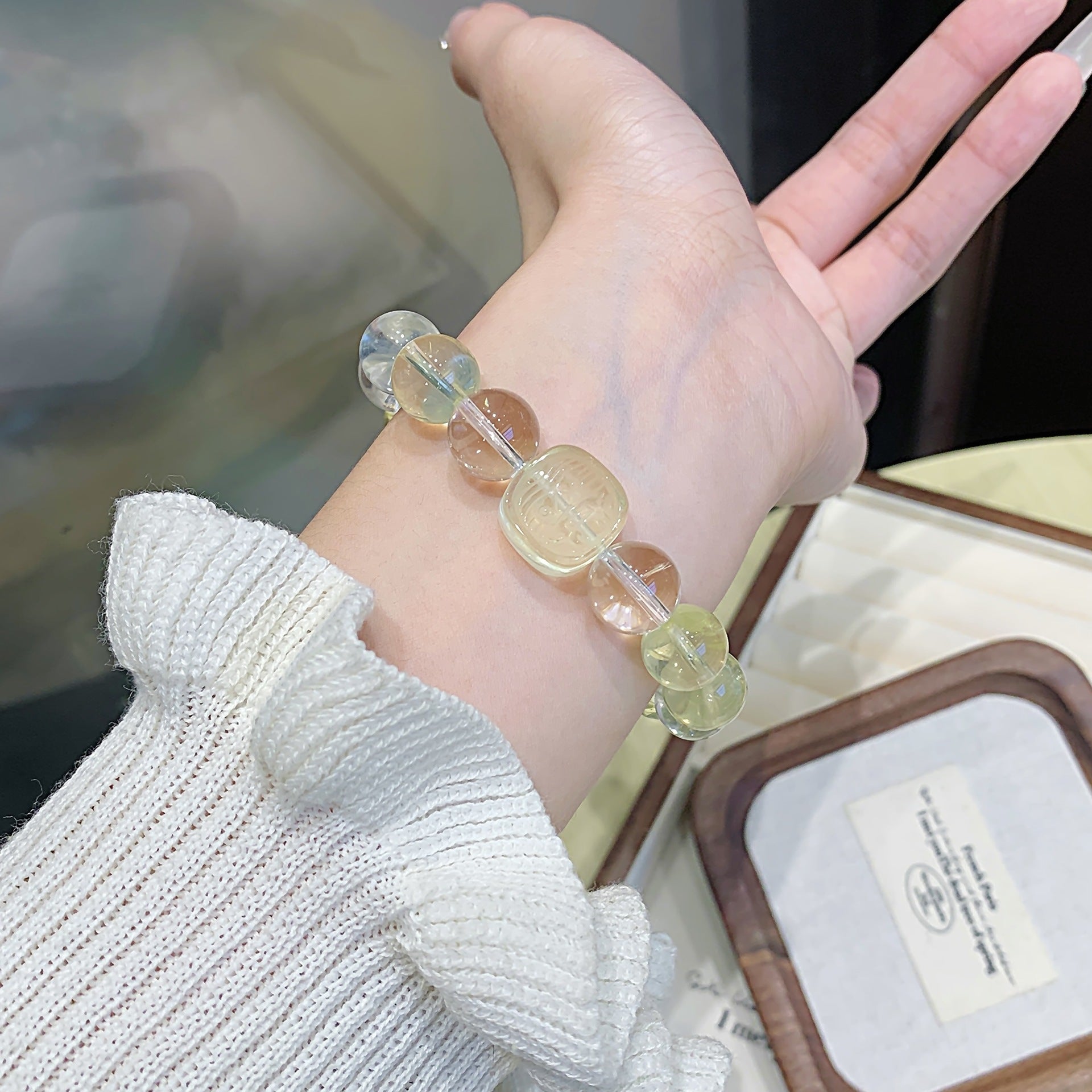 Natural Body Purifying Lemon Quartz White Crystal Bracelet White Crystal Bracelet for Wealth and Prosperity Lemon Crystal Bracelet