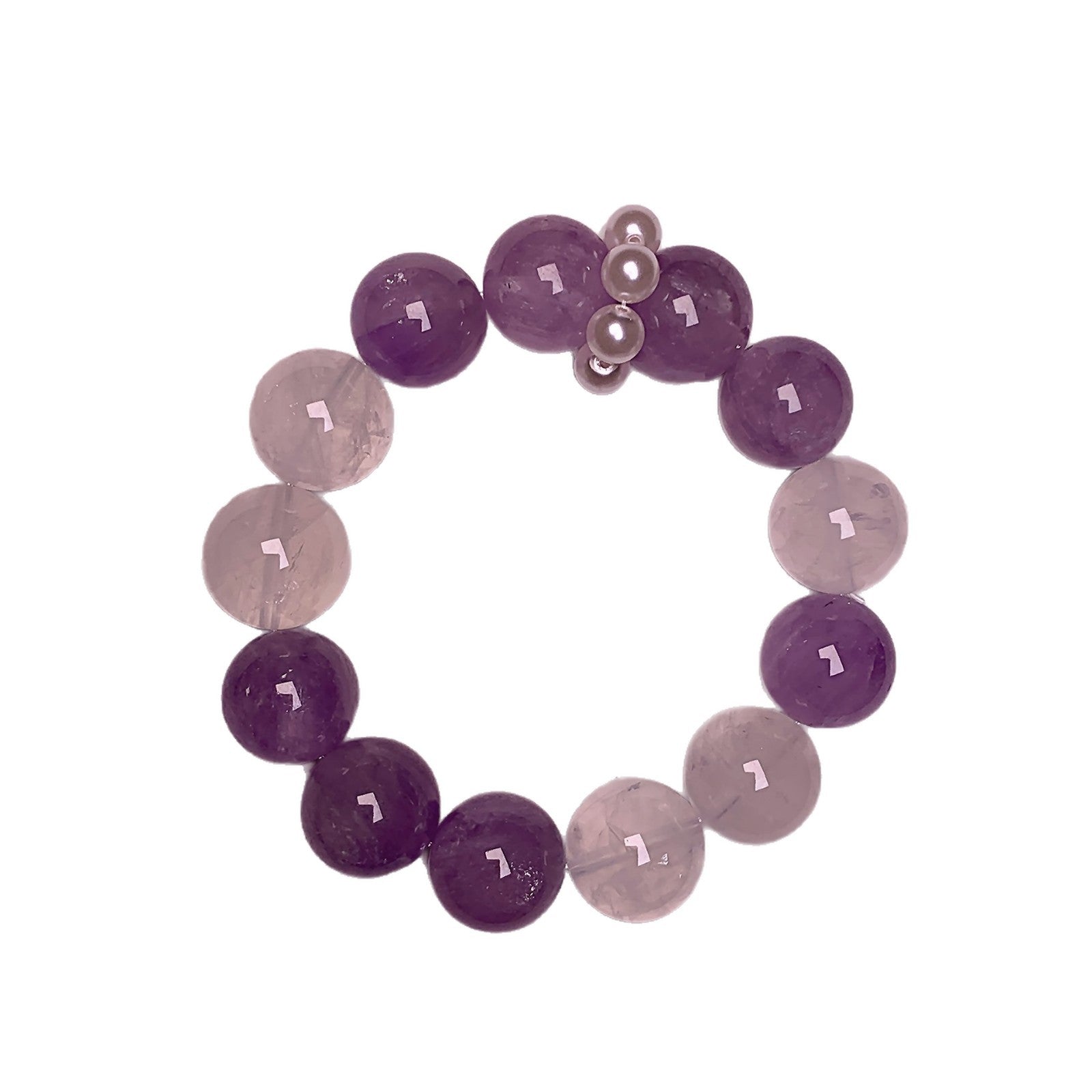 Natural Crystal Bracelet White Phantom with Amethyst Original Hand Jewelry Chain Hot-Selling Hand Jewelry Crystal Bracelet Crystal