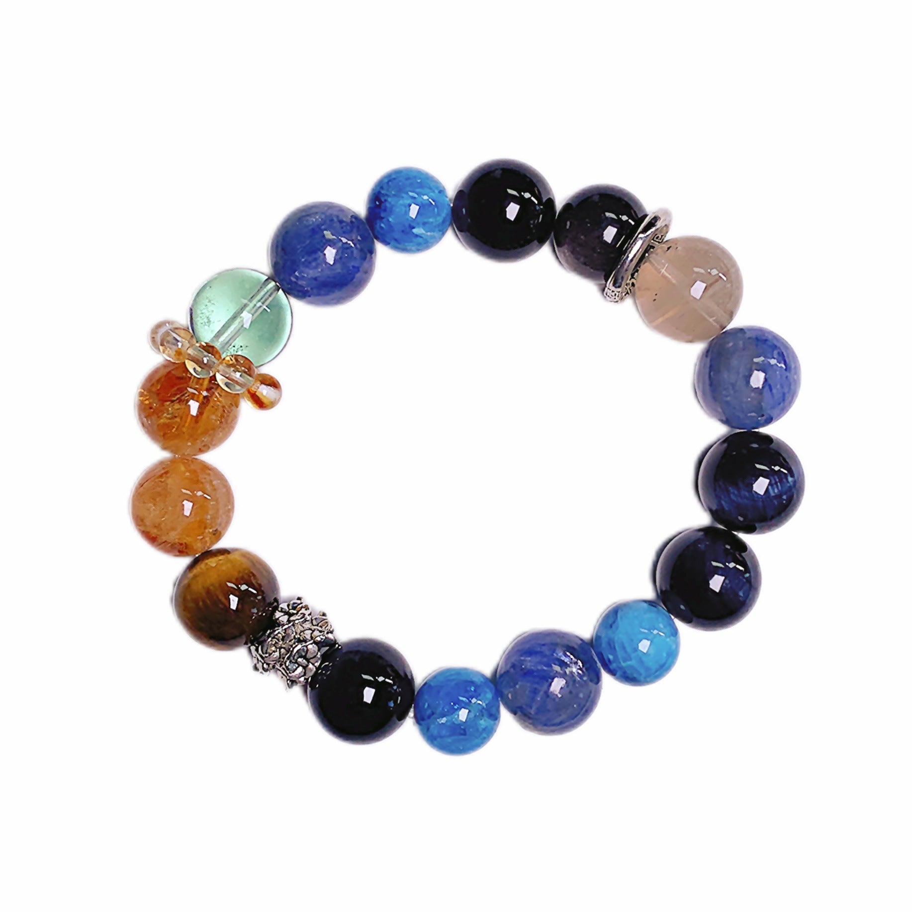 Natural Silver Obsidian Crystal Bracelet Women's Blue Crystal Fashion Versatile Elegant Bracelet Crystal Hand Jewelry Night Market Stall