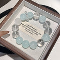 【Darcy's Morning Mist】Natural Aquamarine White Crystal Bracelet Cool Feeling High-Quality Original Fashion Simple Bracelet