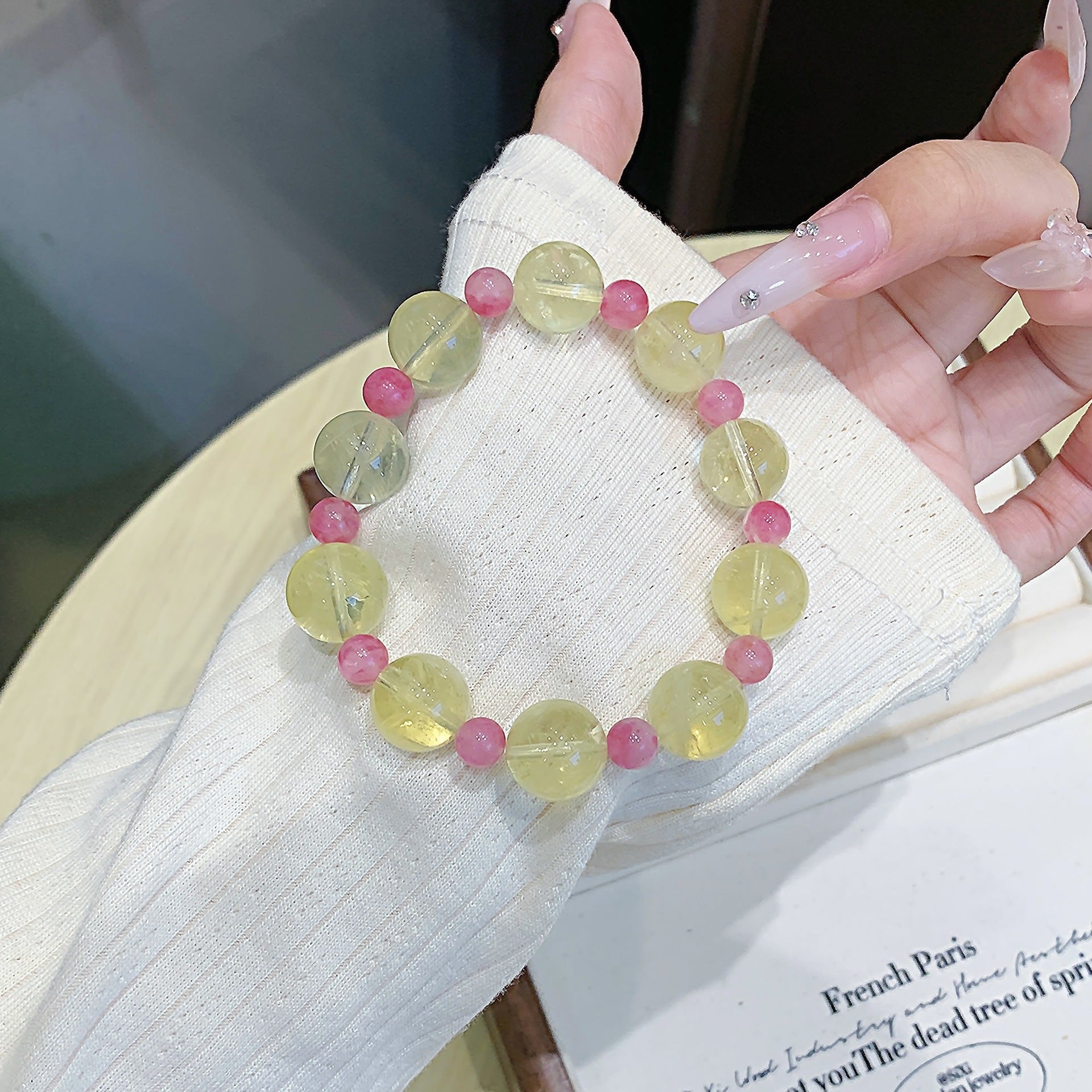 Red Rose Beads Loose Beads DIY Crystal Jewelry Natural Bracelet for Women Wholesale Cross-Border Hot Item Live Exclusive