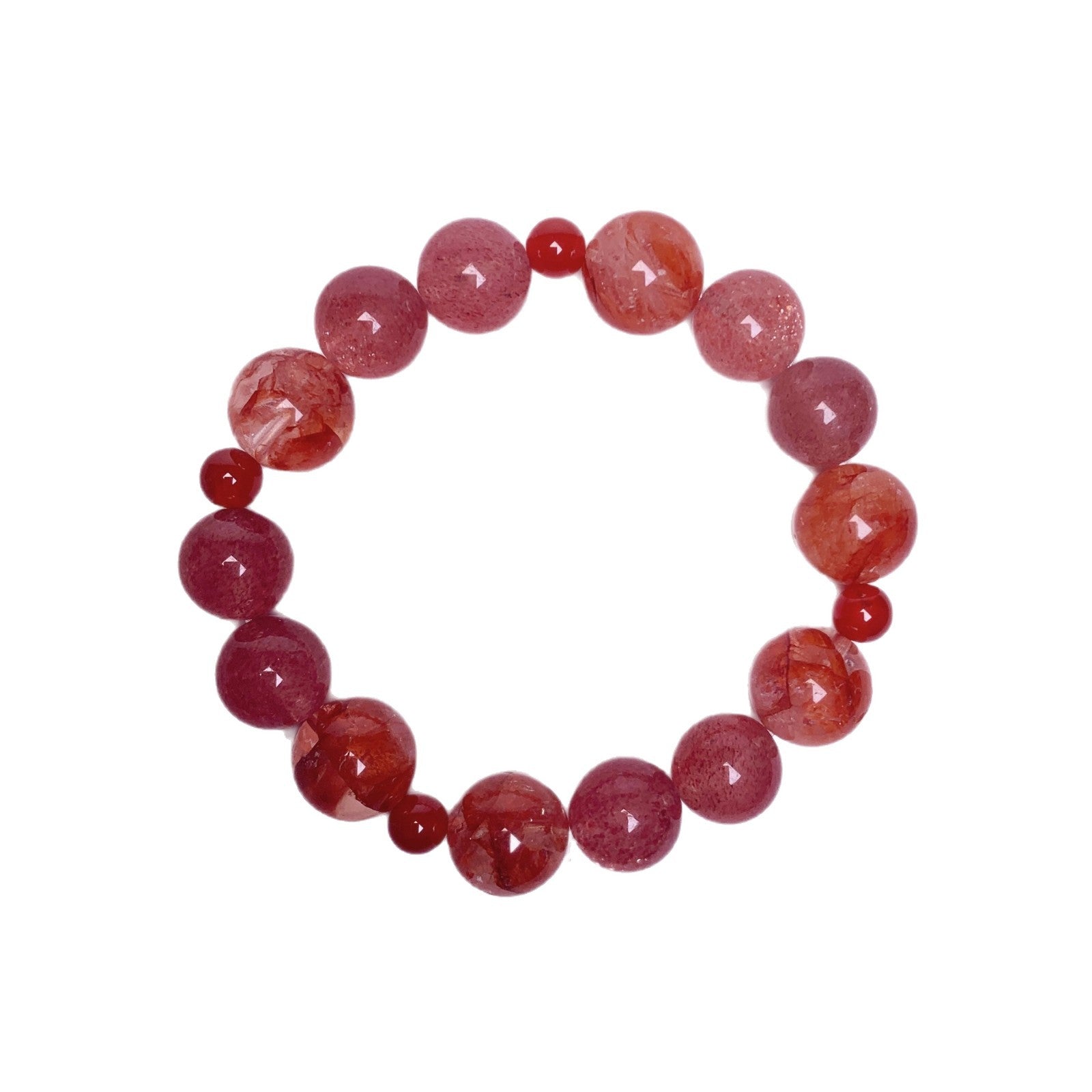 Natural Strawberry Crystal Bracelet Ice Floating Flower Unique Versatile Bracelet Original Design Natural Strawberry Crystal Bracelet